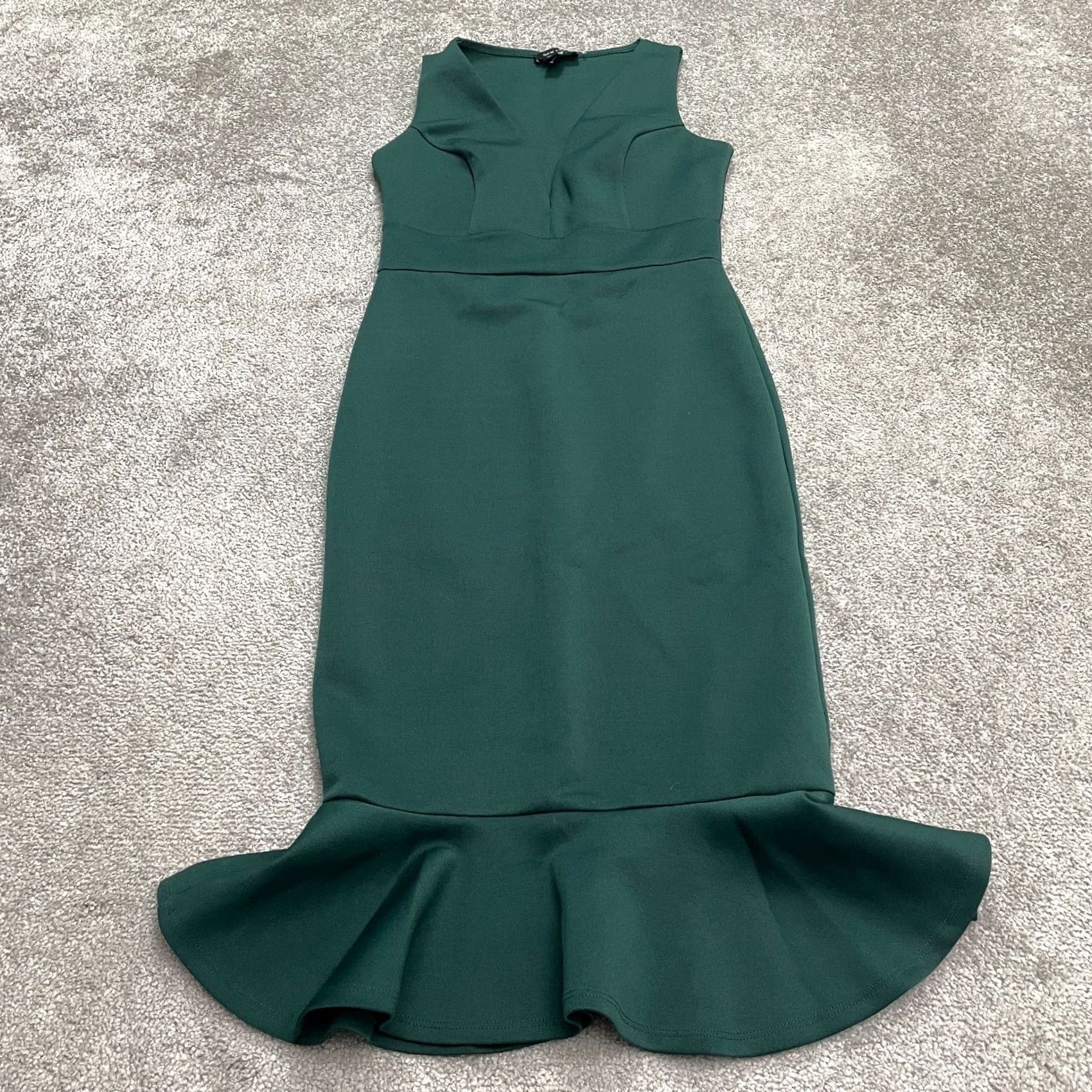 New Look VINTAGE? No. New Look Mermaid Bodycon Midi Dress Womens 4 Emerald Green V-Neck Sleeveless Size S / US 4 / IT 40 - 2 Thumbnail