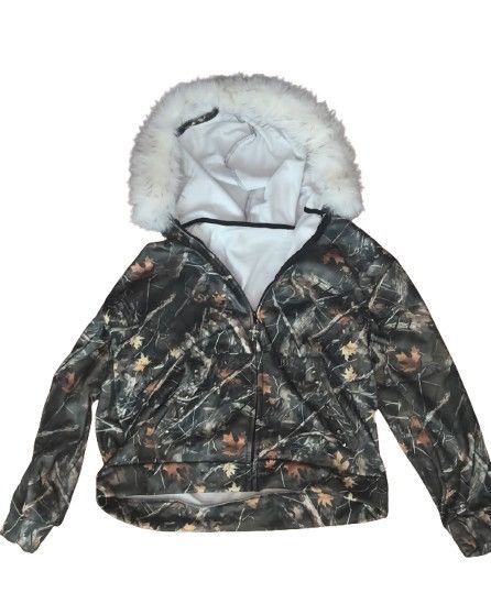 Other Reworked fur hood zip up camo hoodie Size L / US 10 / IT 46 - 1 Thumbnail