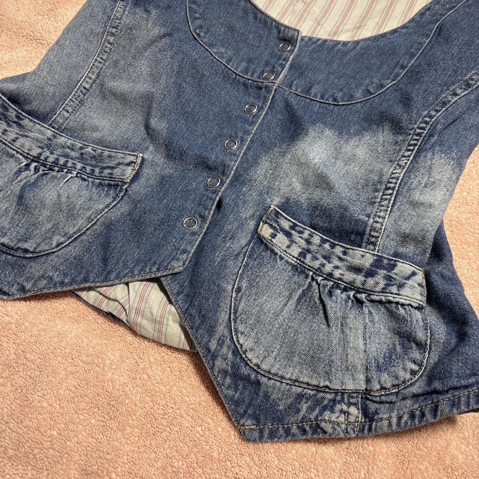 At Last & Co y2k vintage denim button up vest Size L / US 10 / IT 46 - 3 Thumbnail