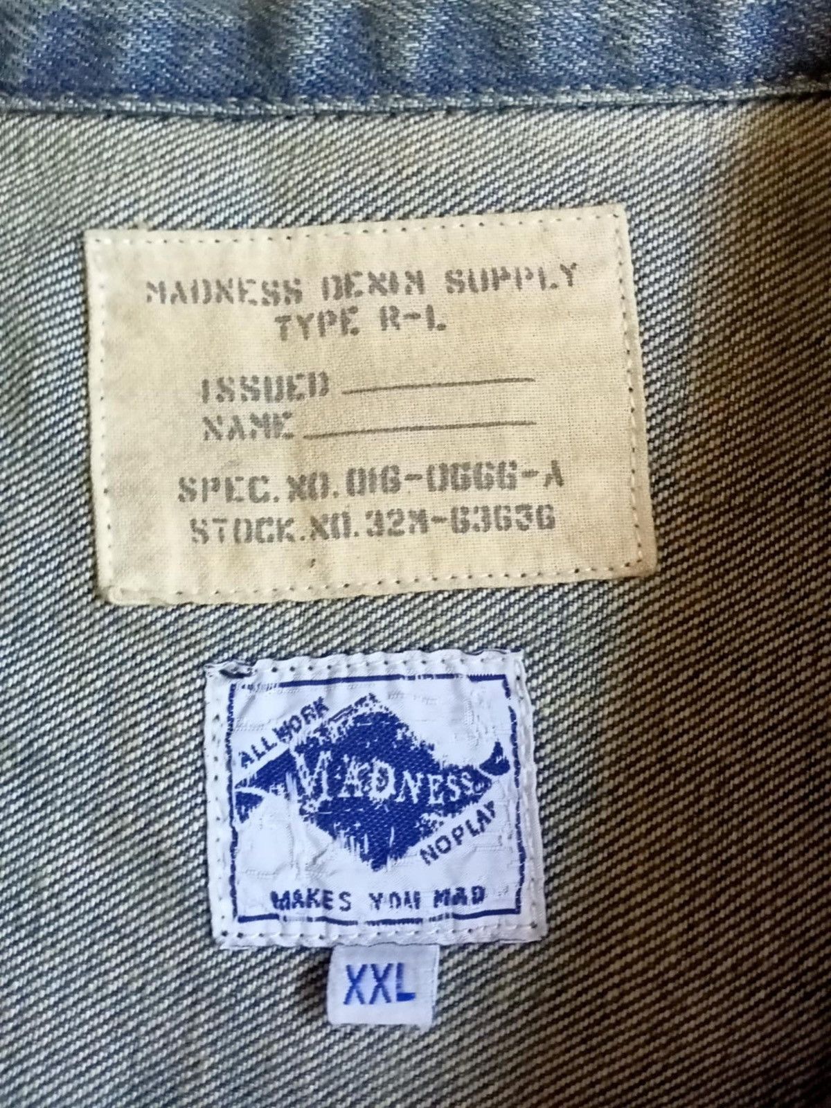 Japanese Brand × Madness Y2K MADNESS JAPAN MODIFIED TYPE 2 SELVEDGE DENIM JACKET Size US XXL / EU 58 / 5 - 7 Thumbnail