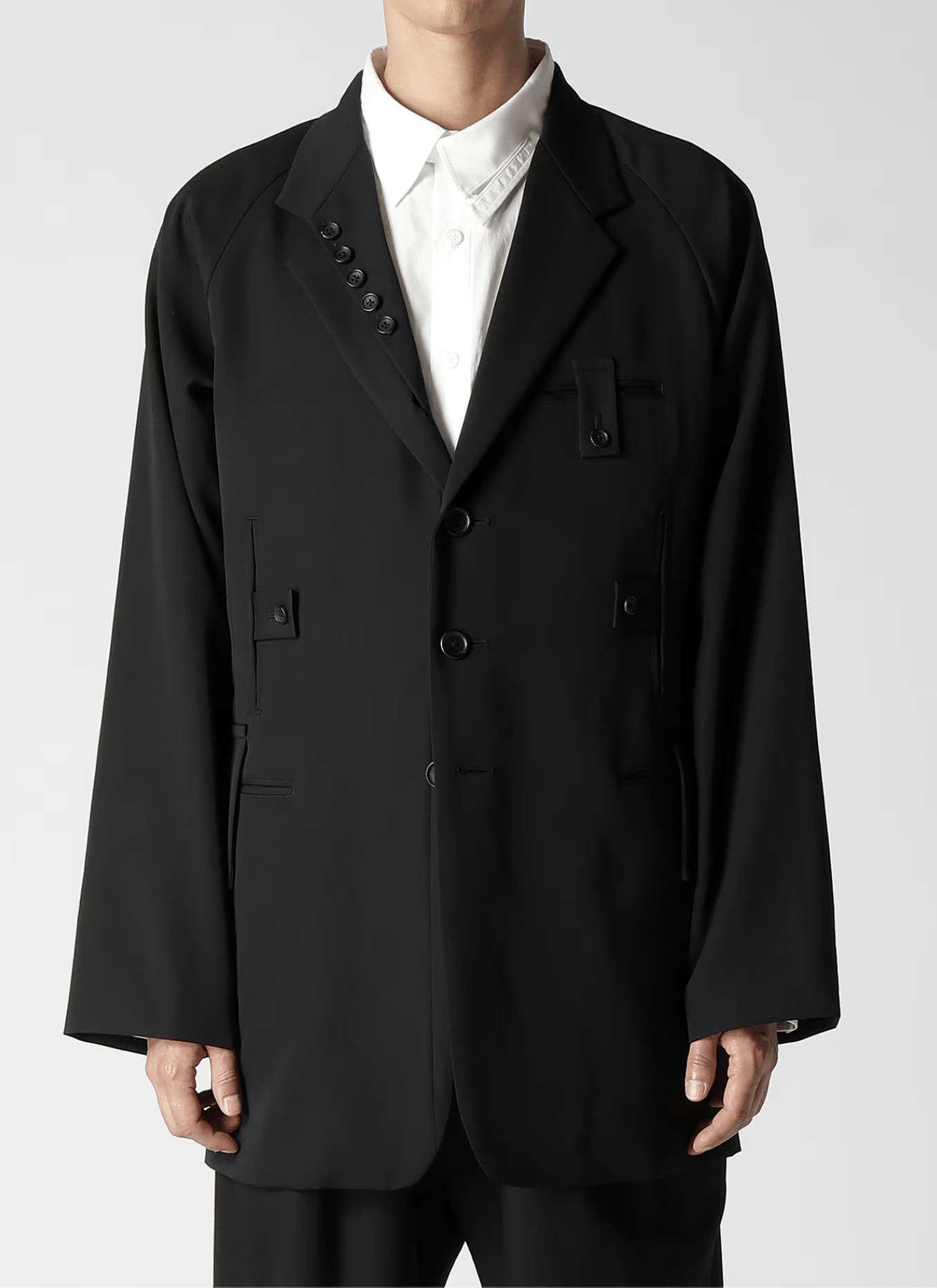 Yohji Yamamoto Yohji Yamamoto Pour Homme W/Gabardine LAPEL BUTTON 5PK JKT Size US L / EU 52-54 / 3 - 6 Thumbnail