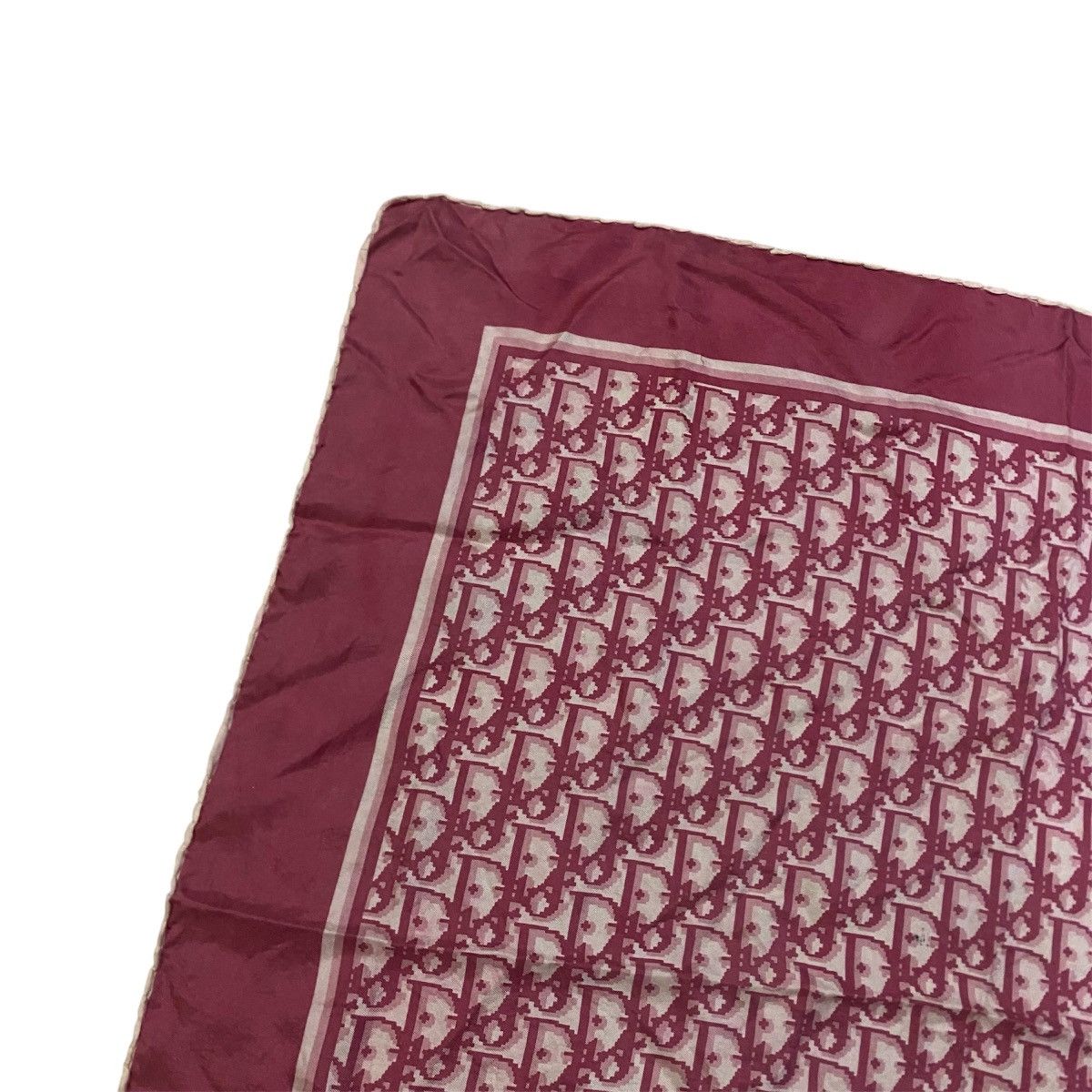 Christian Dior Monsieur Christian Dior Scarf Monogram in Red Burgundy Silk Size ONE SIZE - 7 Thumbnail