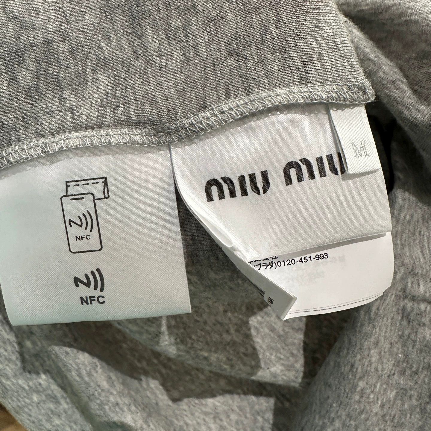 Miu Miu MIU MIU Logo Letter Thin Long-Sleeve Cotton Base Layer M Size M / US 6-8 / IT 42-44 - 4 Thumbnail