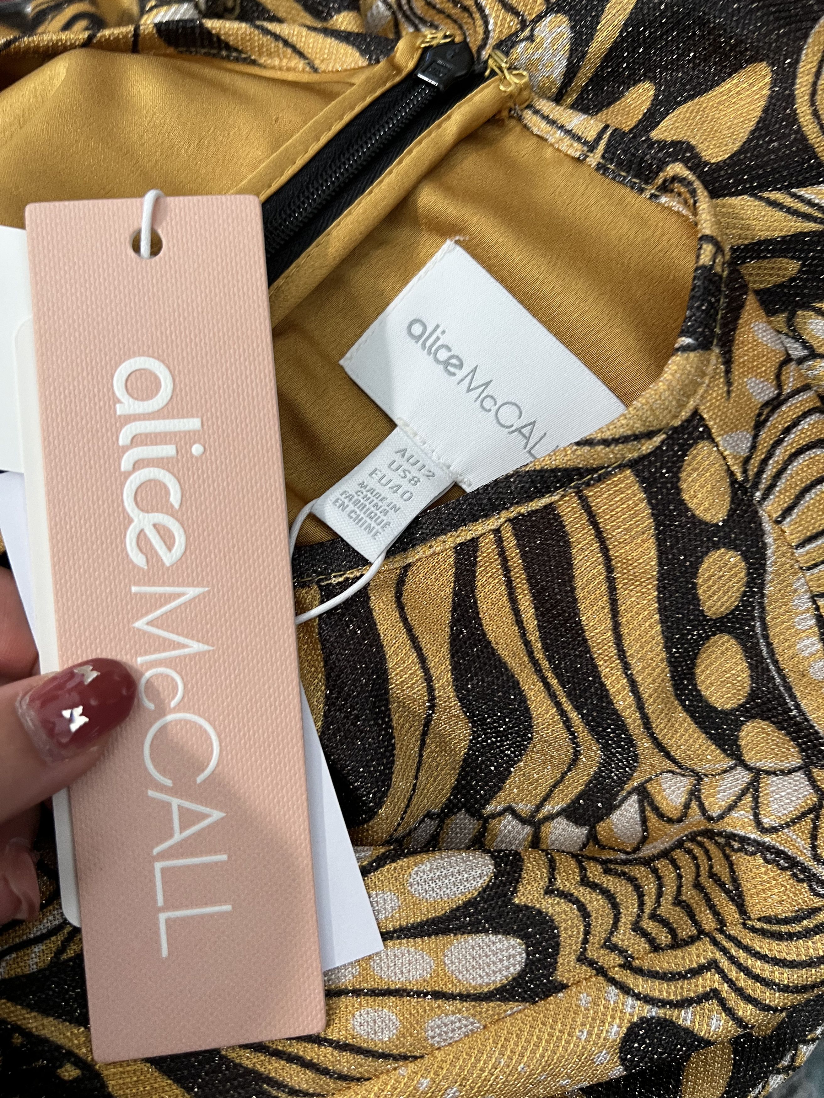 Alice McCall Gold Dust Feather Mini Dress Size M / US 6-8 / IT 42-44 - 6 Thumbnail