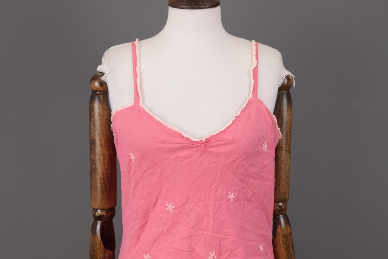 Designer Pachamama Pink Printed Spaghetti Linen Summer Dress Size 3 Size M / US 6-8 / IT 42-44 - 2 Thumbnail