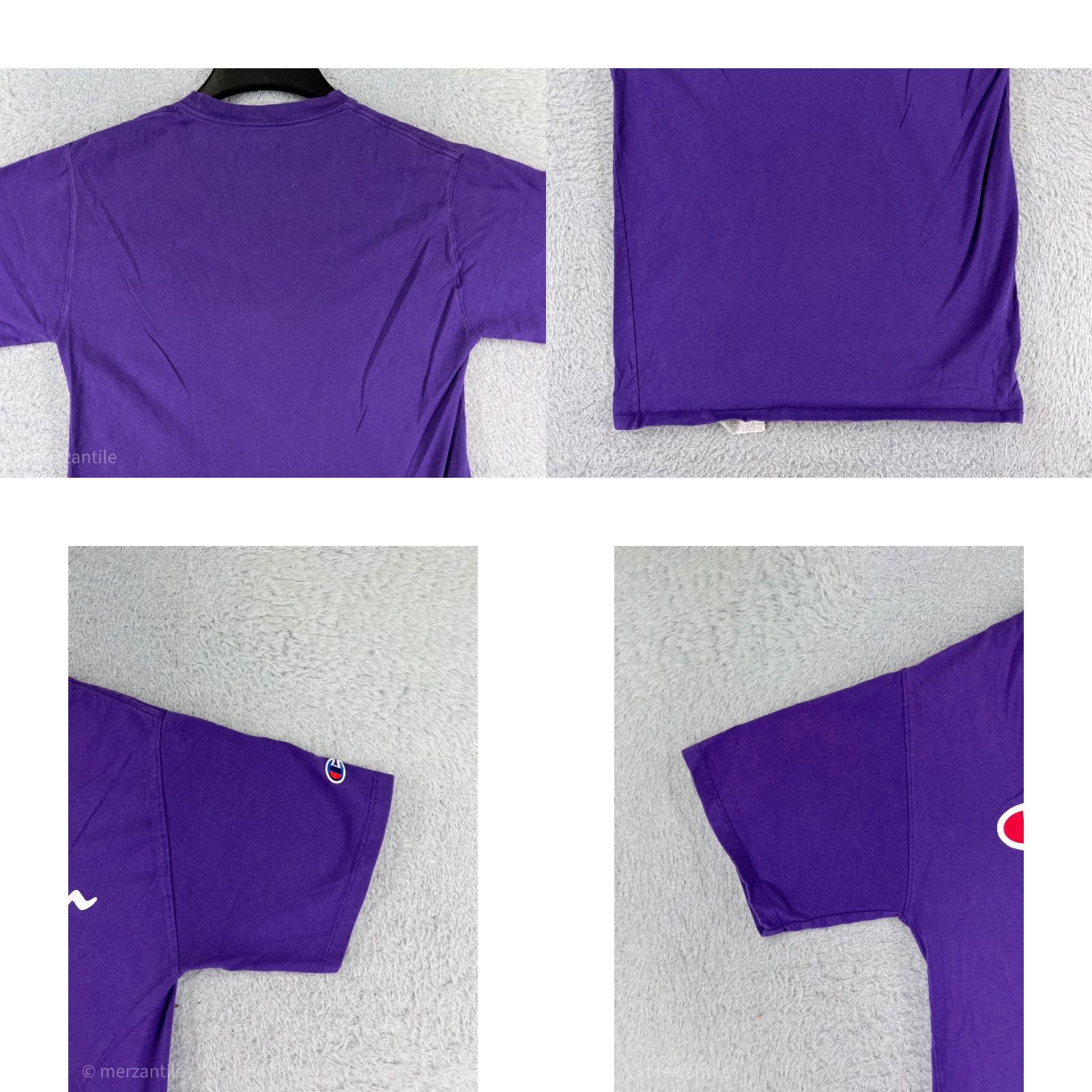 Champion Champion Shirt Mens Small Purple Spellout Logo Short Sleeve Crew Cotton Blend Size US S / EU 44-46 / 1 - 8 Thumbnail