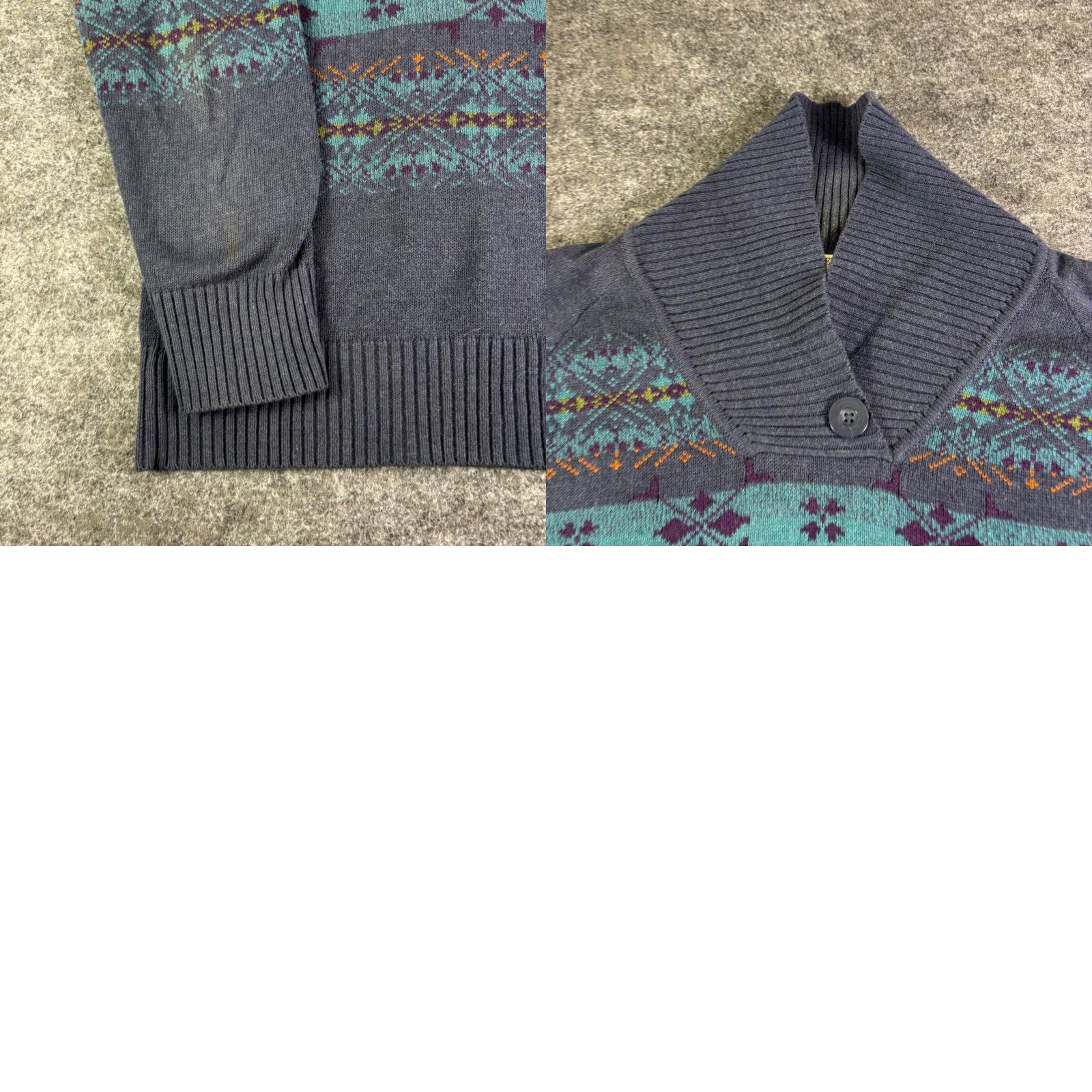 Pendleton VINTAGE Pendleton Geometric Wool Blend Sweater XL Blue Teal Orange Button Size XL / US 12-14 / IT 48-50 - 8 Thumbnail