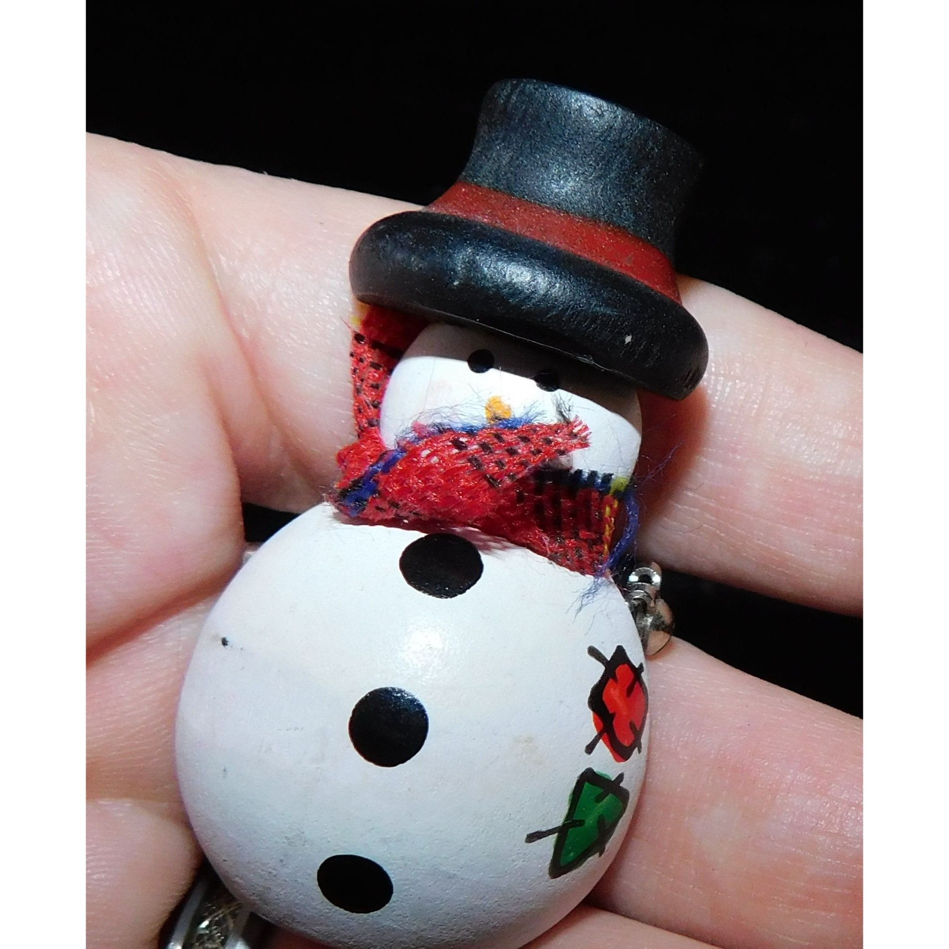 Handmade Handmade Painted Wooden Snowman Brooch Size ONE SIZE - 5 Thumbnail