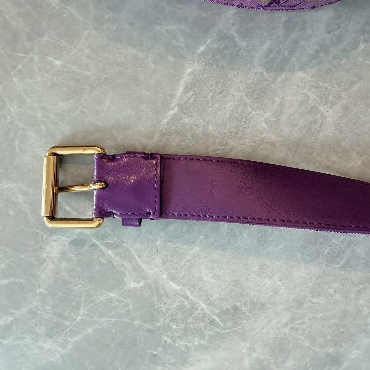 Louis Vuitton 2019 monogram denim 95cm belt purple Size ONE SIZE - 4 Thumbnail