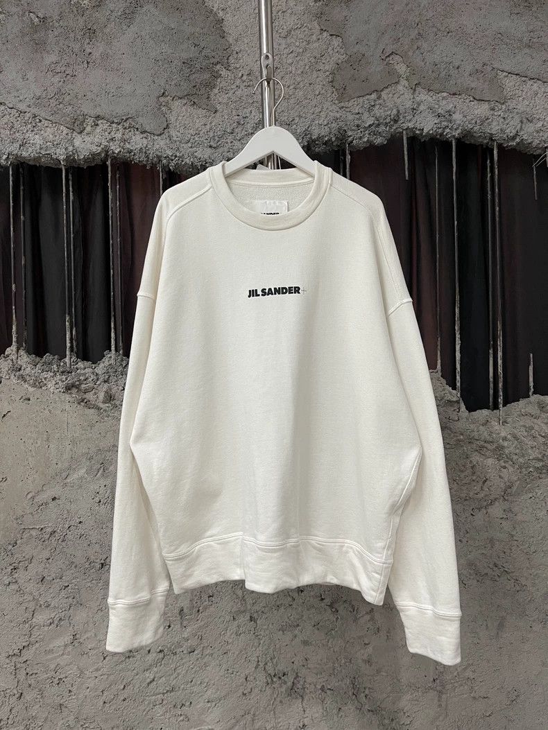 jil sander white sweatshirt with logo - dmc
