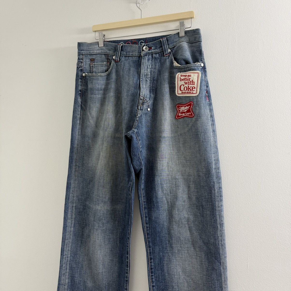 Vintage Y2K Coogi Baggy Patched Denim Jeans Embroidered 99s