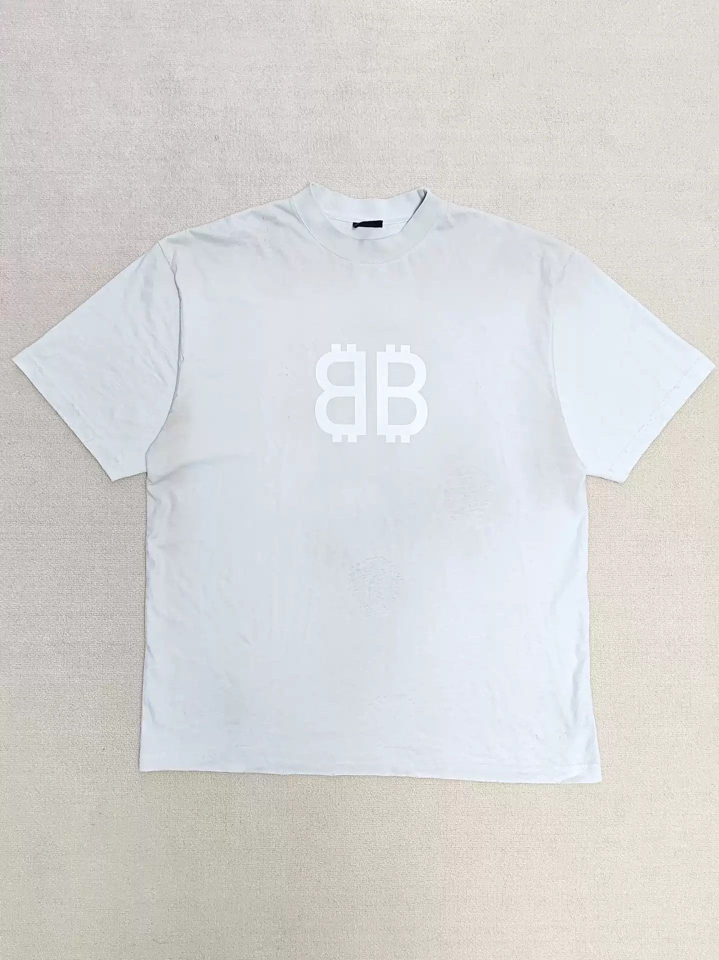 Balenciaga Balenciaga 23FW mud dyed Bitcoin distressed T-shirt Size US S / EU 44-46 / 1 - 1 Thumbnail