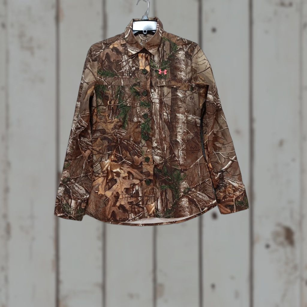 Under Armour Under Armour Shirt Women Medium Camouflage Long Sleeve Button Up Lightweight Casual Military Outdoor 90s? Size M / US 6-8 / IT 42-44 - 1 Thumbnail