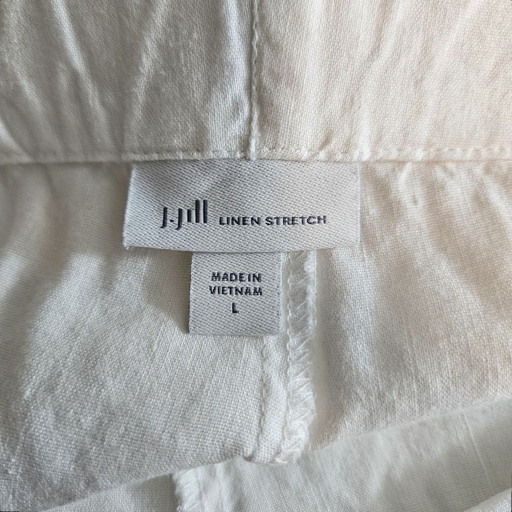 J. Jill VINTAGE J Jill Womens Linen Stretch Cropped Pants L White Pull On Mid Rise Size 36" / US 14 / IT 50 - 7 Thumbnail