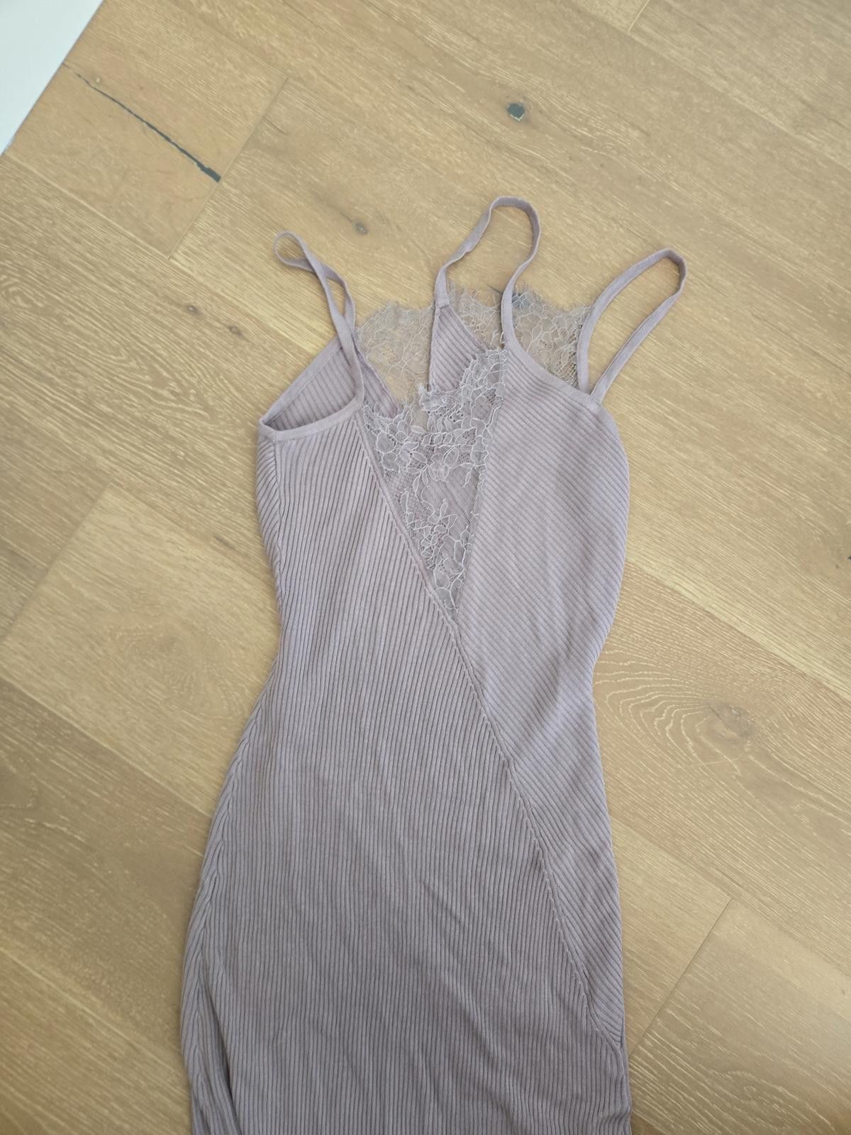 Zara Zara Asymmetrical Combination Knit Slip Lace Dress Lavender Size S / US 4 / IT 40 - 3 Thumbnail
