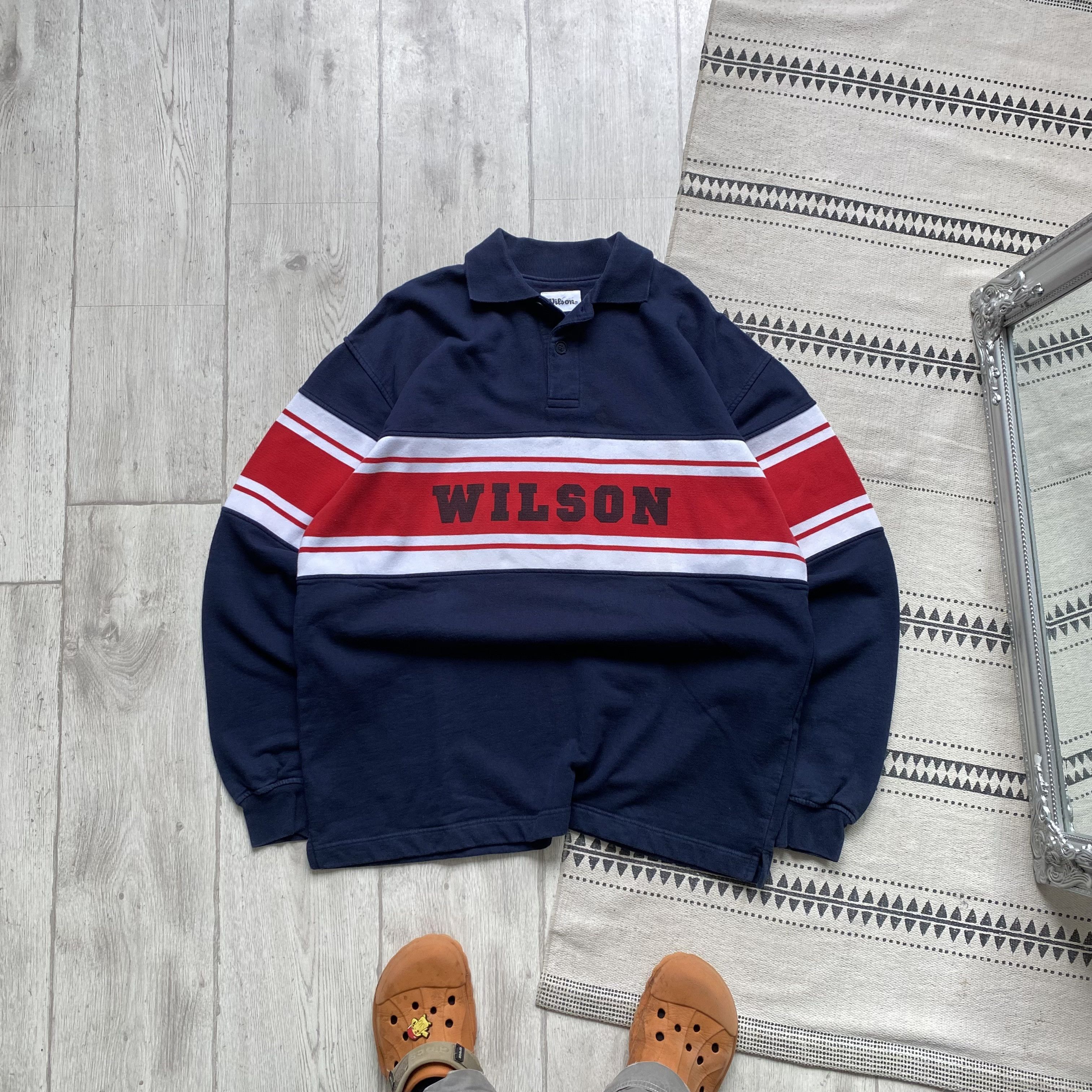 Wilson Vintage 90s USA Wilson Polo Sweatshirt Big logo half sweater Size US XL / EU 56 / 4 - 1 Thumbnail