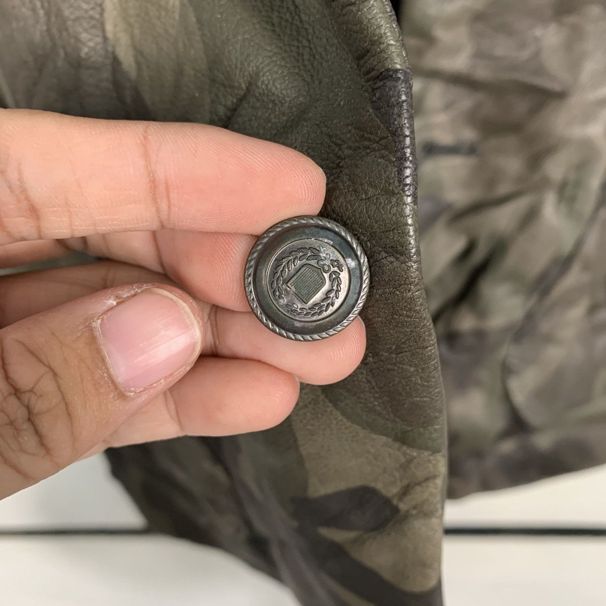 NANO universe Japanese Brand Nano Universe Camo Leather Jacket Size US XS / EU 42 / 0 - 14 Thumbnail