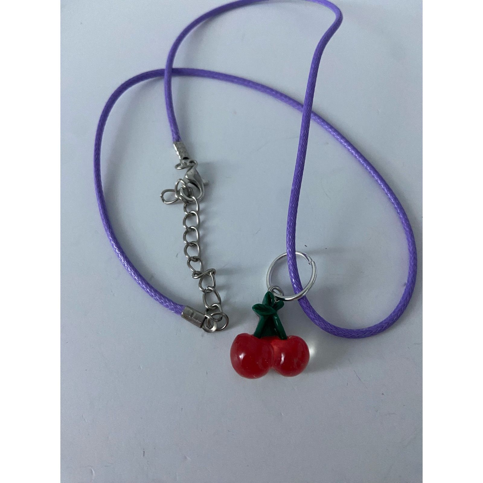 Handmade cherry pendant necklace Size ONE SIZE - 5 Thumbnail