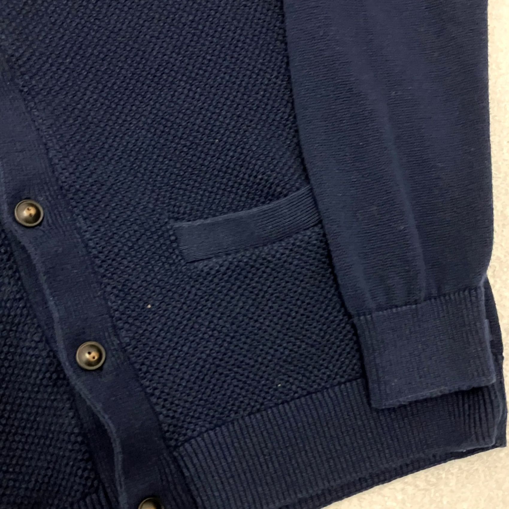 Chaps Chaps Sweater Mens Medium Navy Button Up Cardigan Textured Knit Cotton Size US M / EU 48-50 / 2 - 3 Thumbnail