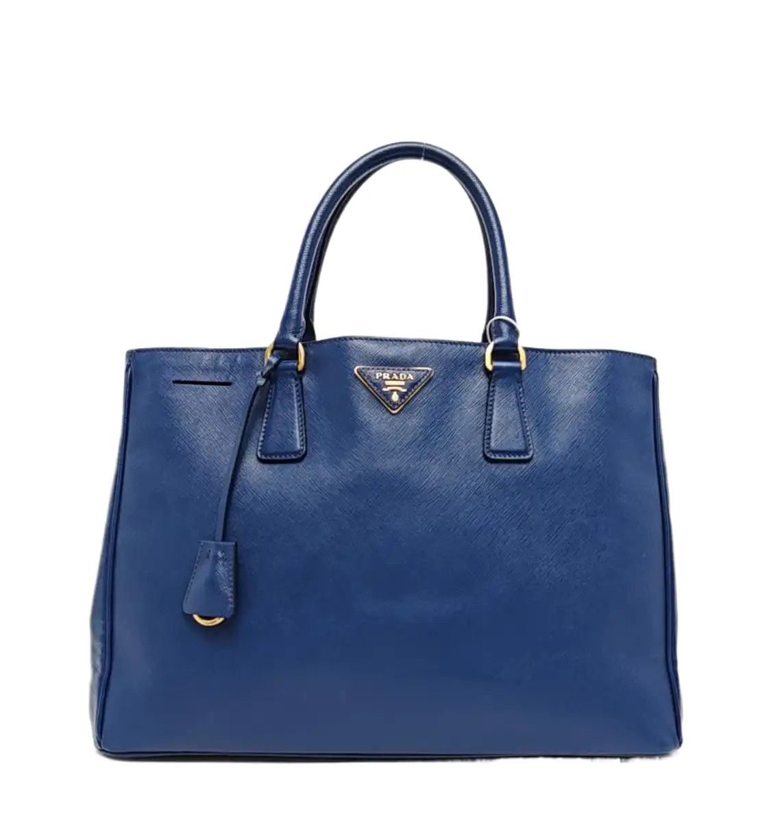 Prada PRADA Galleria Large blue cowhide leather logo cross pattern handbag gold hardwa Size ONE SIZE - 1 Thumbnail