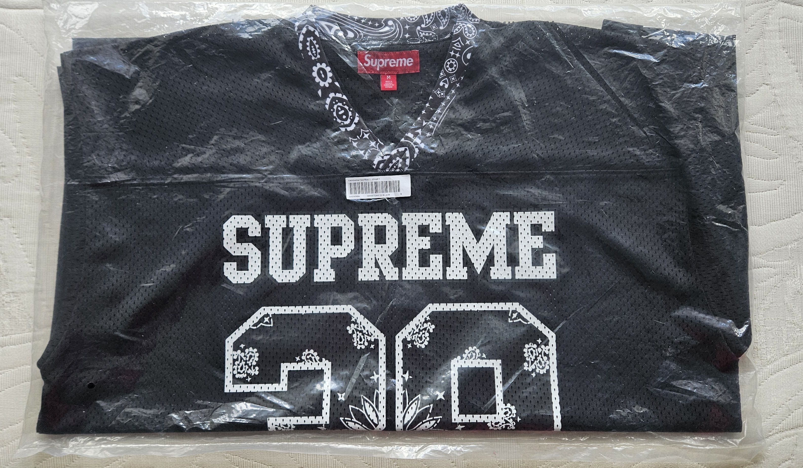 Supreme Supreme Bandana Football Jersey Black M | Grailed