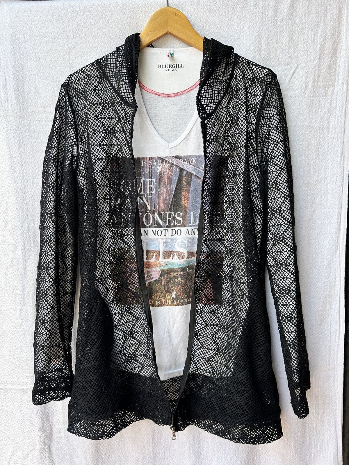 Japanese Brand Japanese open fishnet zip hoodie Ifsix lgb style Size US L / EU 52-54 / 3 - 1 Thumbnail