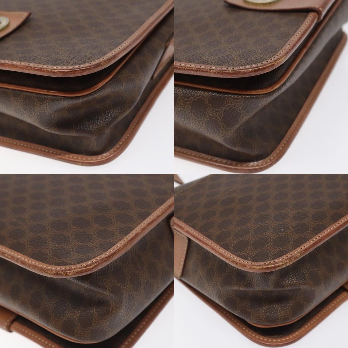 Celine CELINE Macadam Canvas Shoulder Bag Pvc Leather Brown Gold Size ONE SIZE - 10 Thumbnail