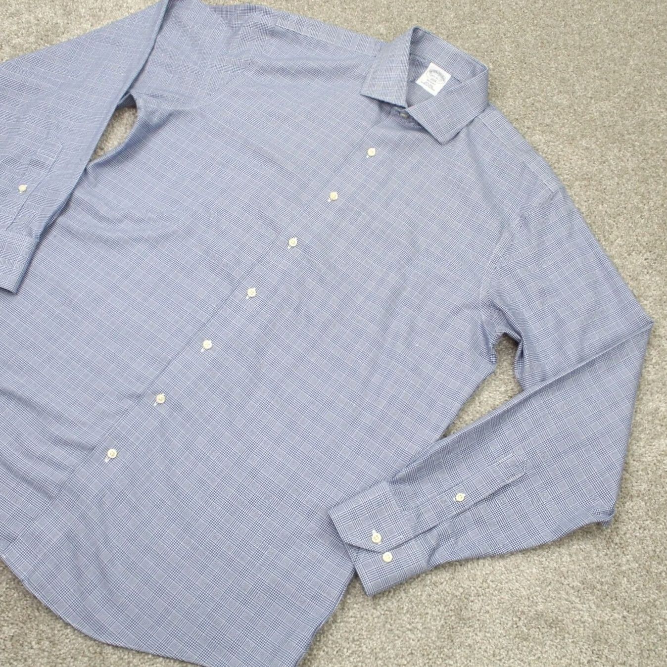 Brooks Brothers Brooks Brothers Regent Dress Shirt Men 16.5 Blue 100% Cotton Non-Iron Long Sleeve Button-Down Collar 33 in Regular Fit Modern Classic 16.5 Mens Size 46R - 3 Thumbnail