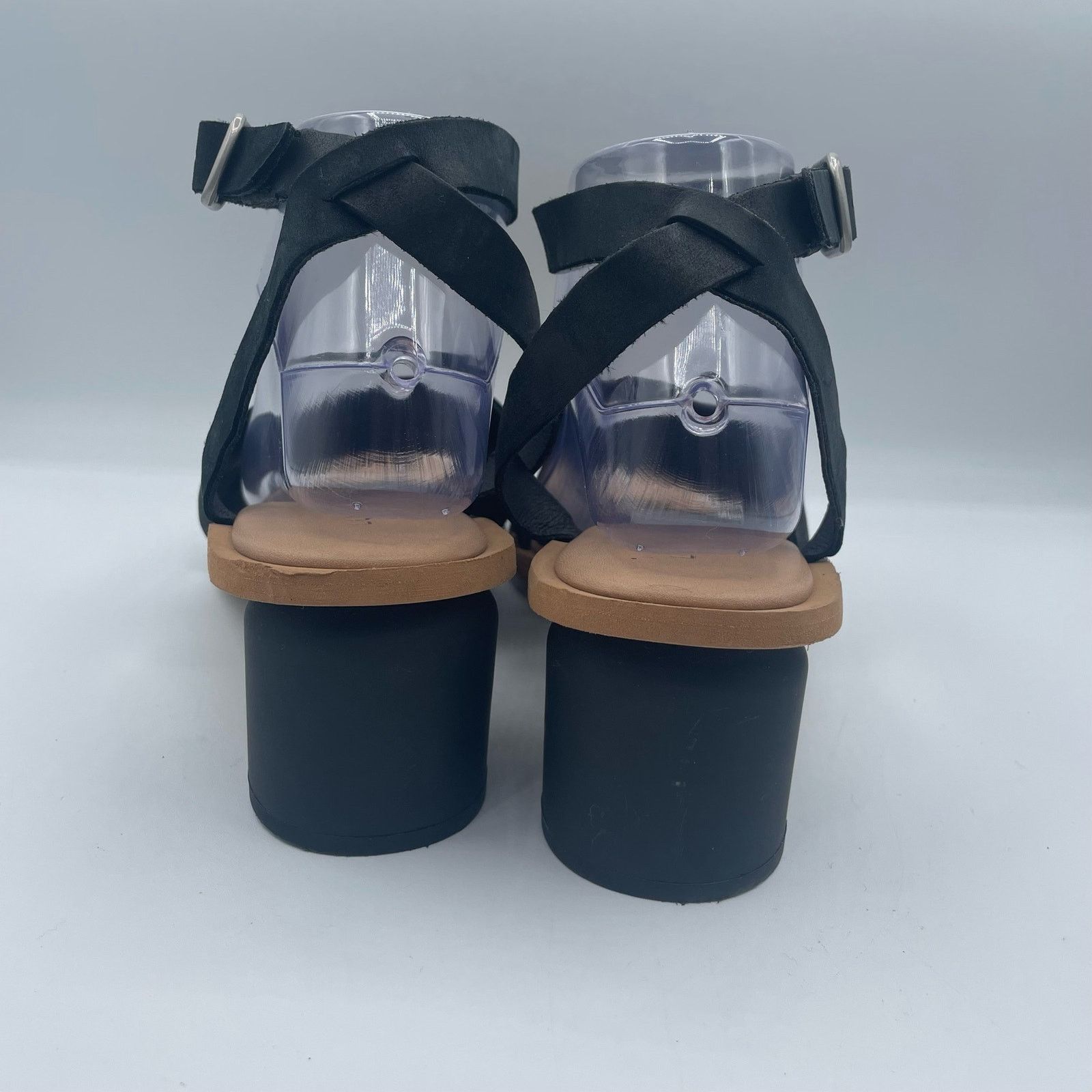 Lucky Brand Lucky Brand Pemal Black Leather Sandals Heels 9 Size US 9 / EU 42 - 4 Thumbnail