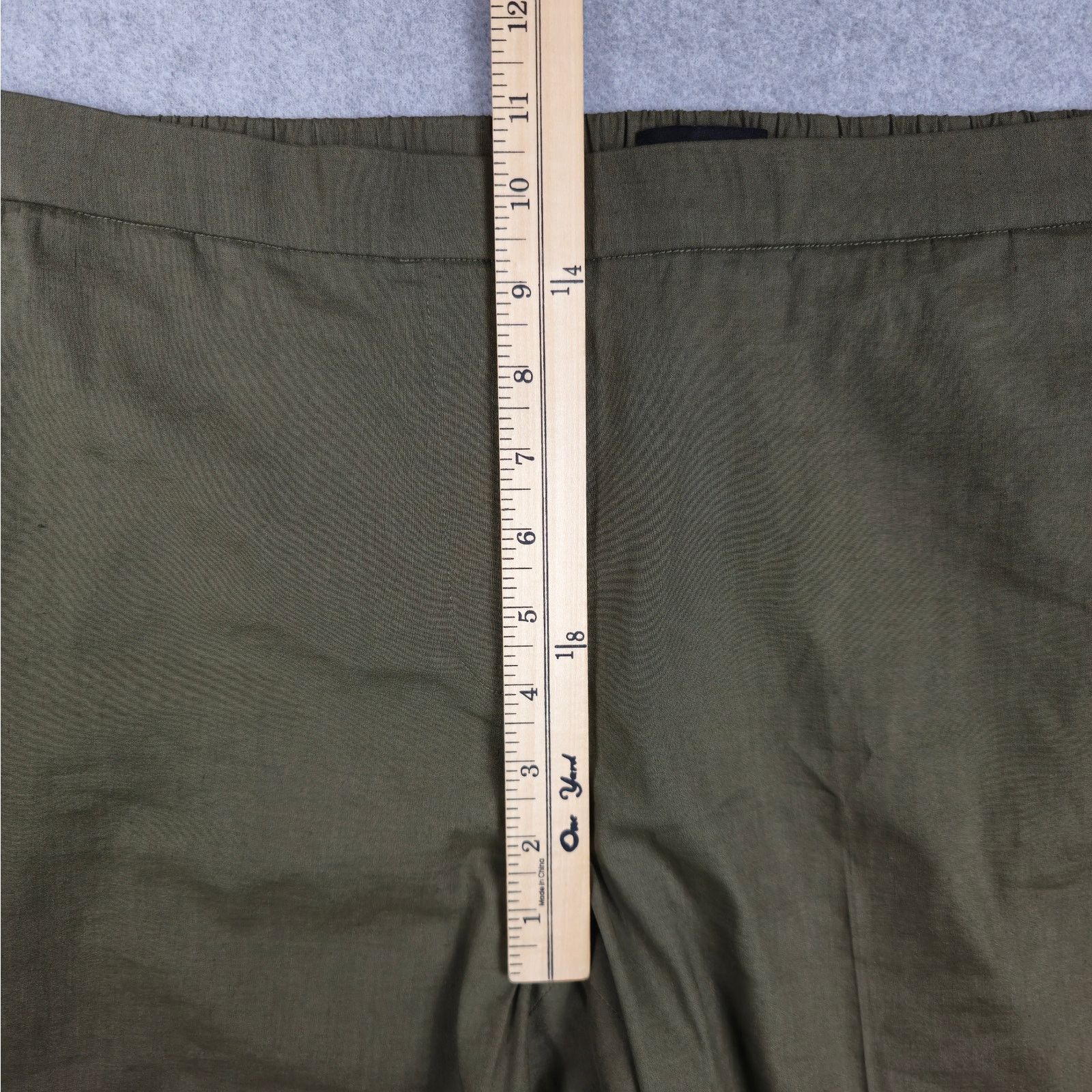 Theory Theory 12 Olive Green Linen Blend Pull On Pants Pockets Size 34" / US 12 / IT 48 - 10 Thumbnail
