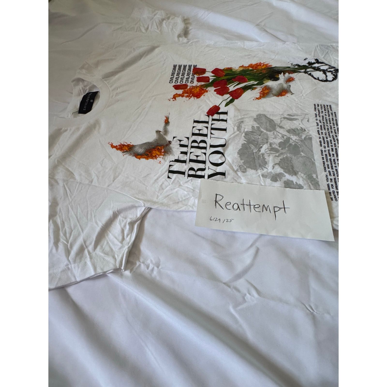 Civil Regime Civil Regime Rebel Youth RARE T-Shirt *WHITE* *SIZE M* Size US M / EU 48-50 / 2 - 5 Thumbnail