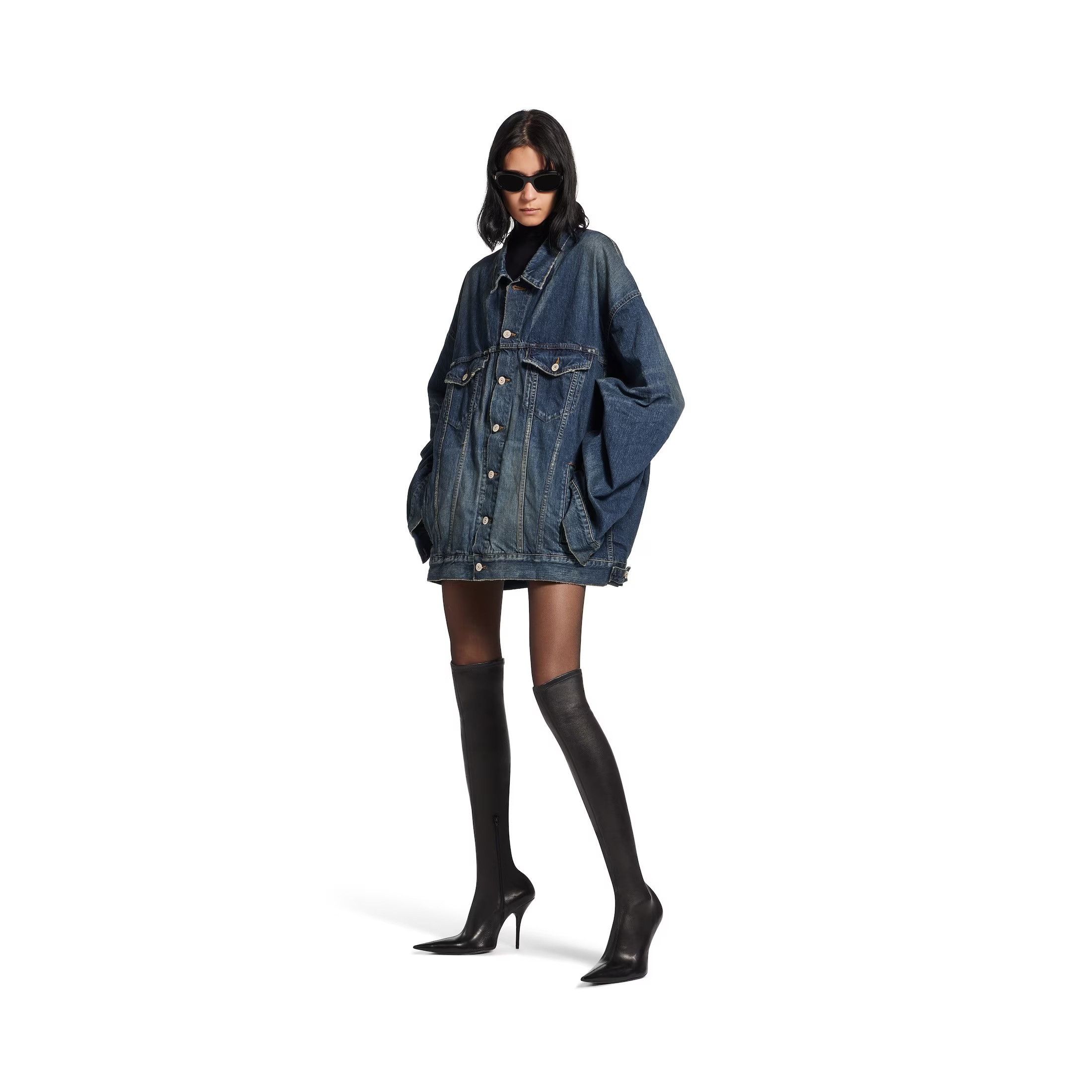 Balenciaga o1srvl11e0526 Tape Type Oversized Jacket in Blue Size XS / US 0-2 / IT 36-38 - 3 Thumbnail