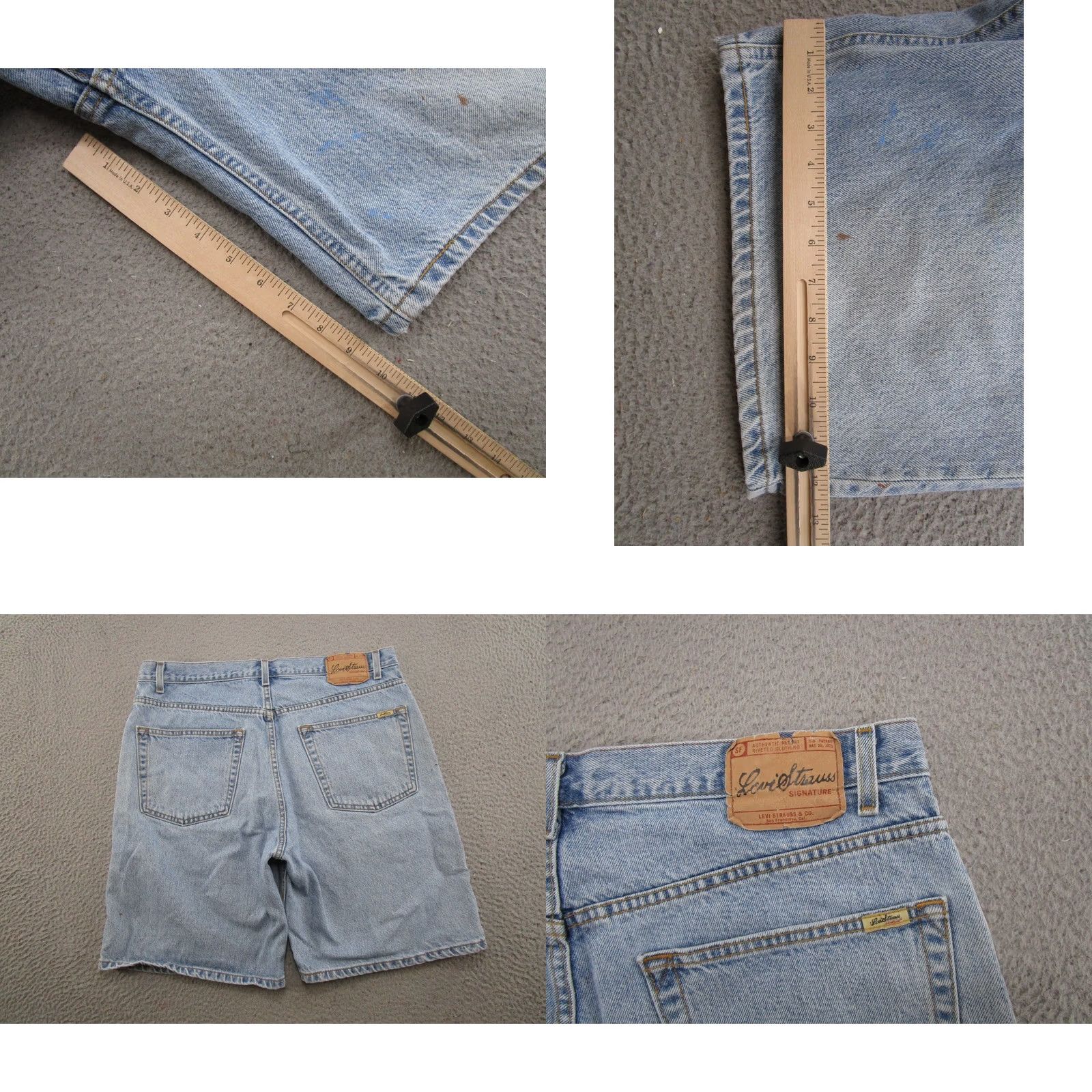 Levi's VTG Levi's Signature Relaxed Fit Bermuda Denim Short Blue 5-Pocket 38 Mens Summer Vintage 90s Baggy Jorts Size US 38 / EU 54 - 8 Thumbnail