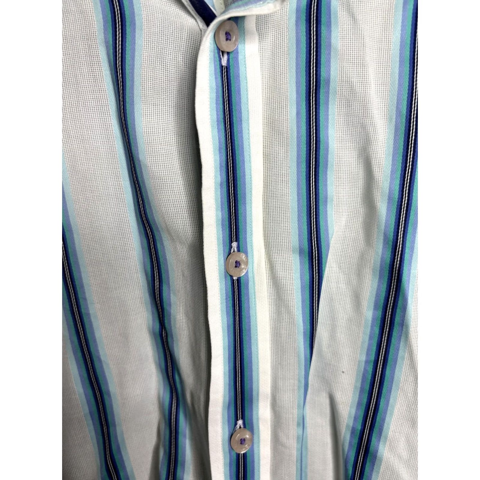 Robert Graham Robert Graham Shirt Mens Large Blue White Striped Button Up Long Sleeve Classic Size US L / EU 52-54 / 3 - 4 Thumbnail