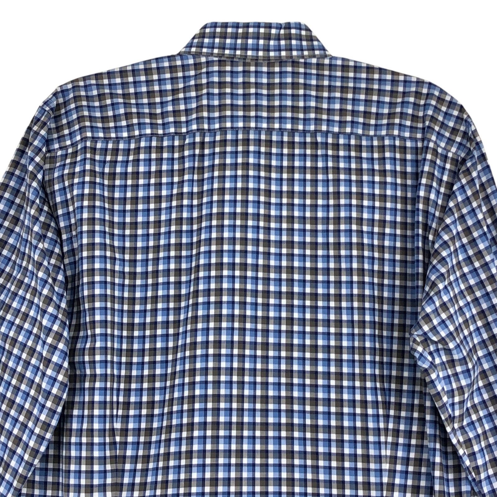 Canali Canali Size L Shirt Casual Button Down Plaid Check Blue Gray Size US L / EU 52-54 / 3 - 9 Thumbnail