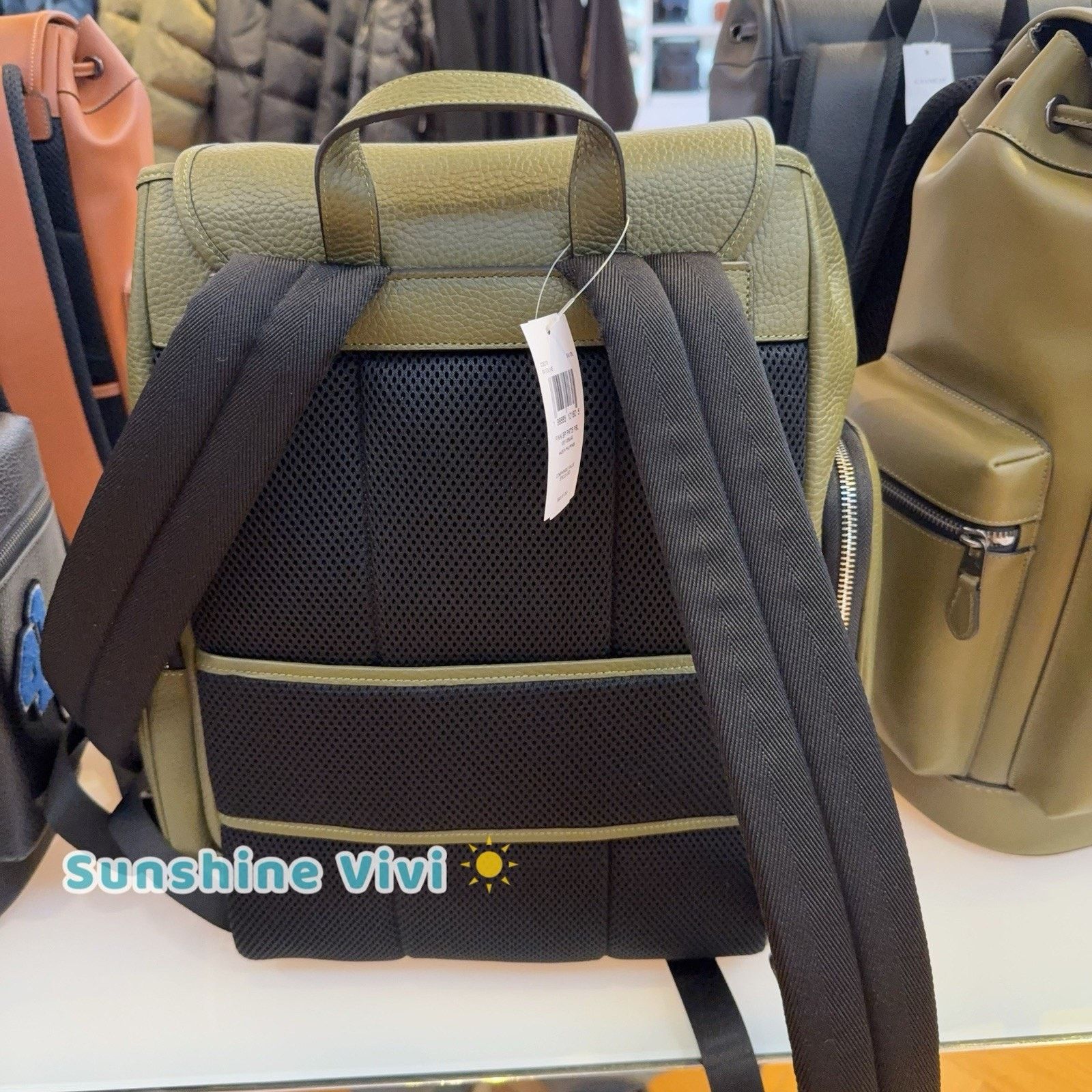 Coach NWT Coach Finn Backpack Silver/Olive CDC72 Leather Size ONE SIZE - 8 Thumbnail