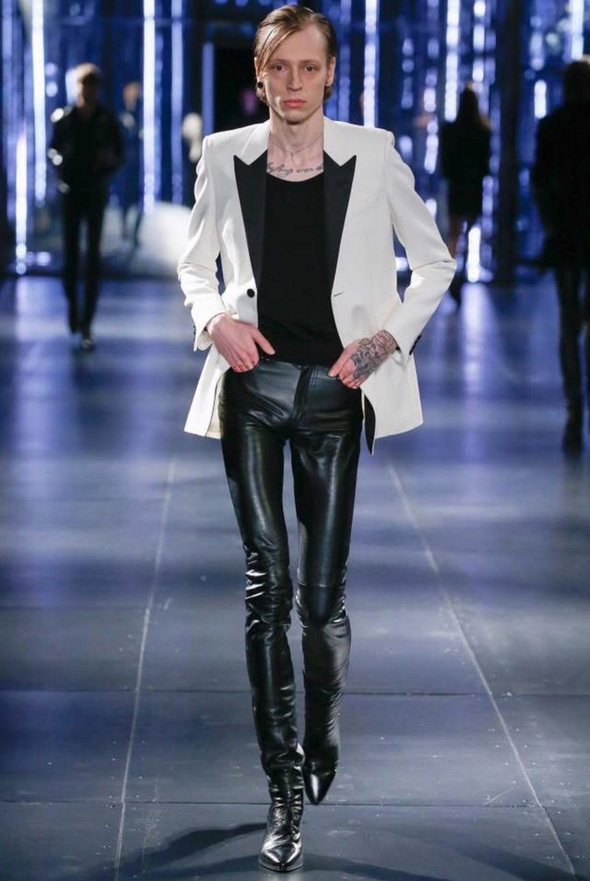 Hedi Slimane × Saint Laurent Paris 15FW Peaked Lapel White Blazer sz44 Size 44S - 8 Thumbnail
