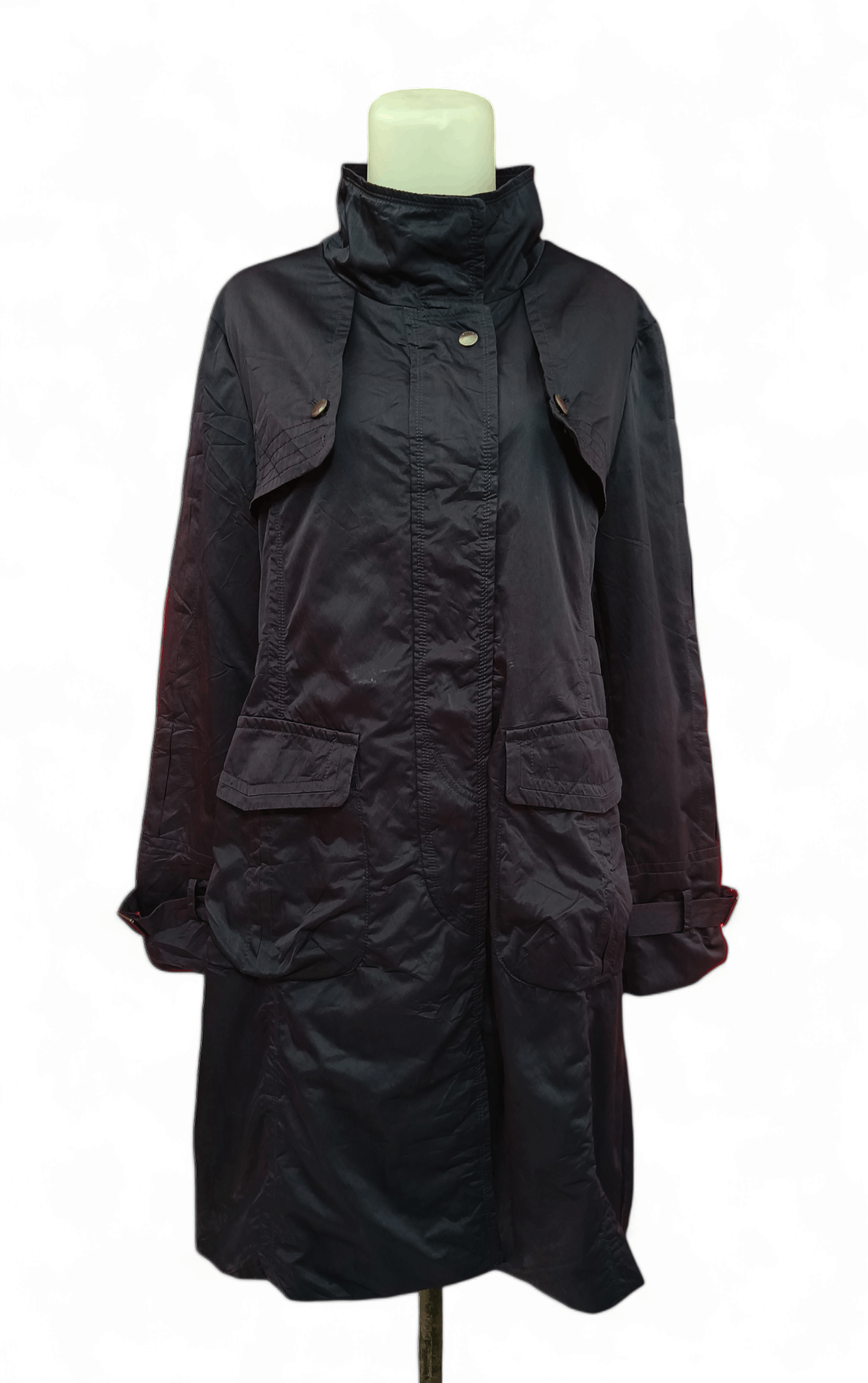Other Olivia Lauren Women's Black Trench Coat Size L / US 10 / IT 46 - 3 Thumbnail