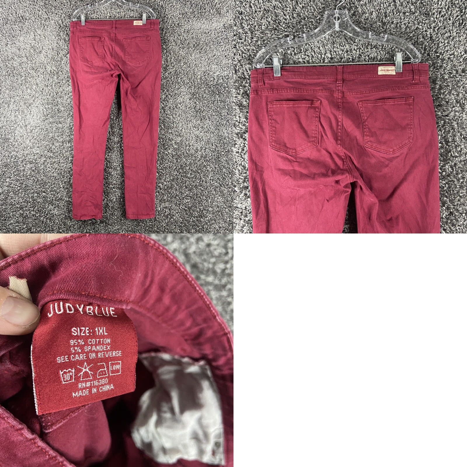 Vintage Judy Blue Skinny Pants Womens 1XL Red Size 40" / US 18 - 8 Thumbnail