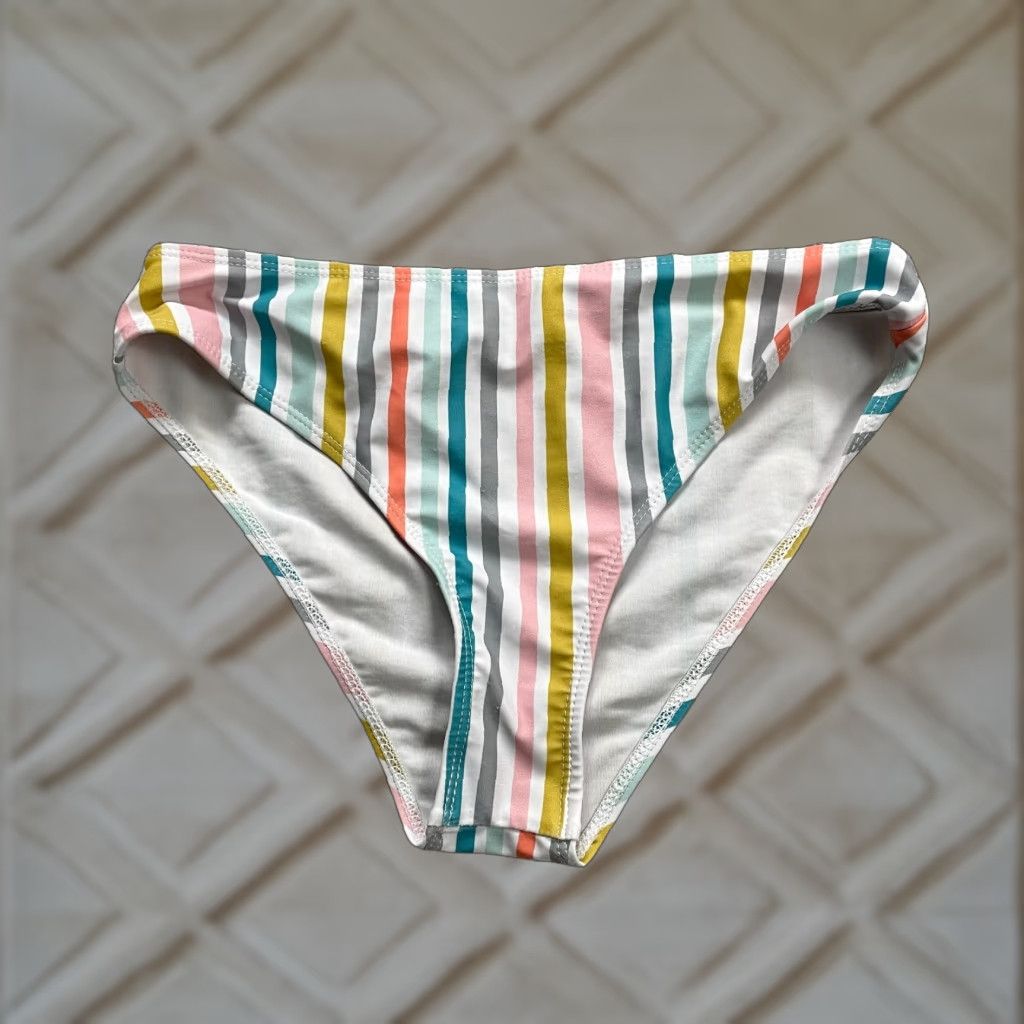Shein Shein Bikini Bottom Womens S Multicolor Striped Beach Swim Bottom Spandex Blend Breathable Stretch Regular Size 28" / US 6 / IT 42 - 1 Thumbnail