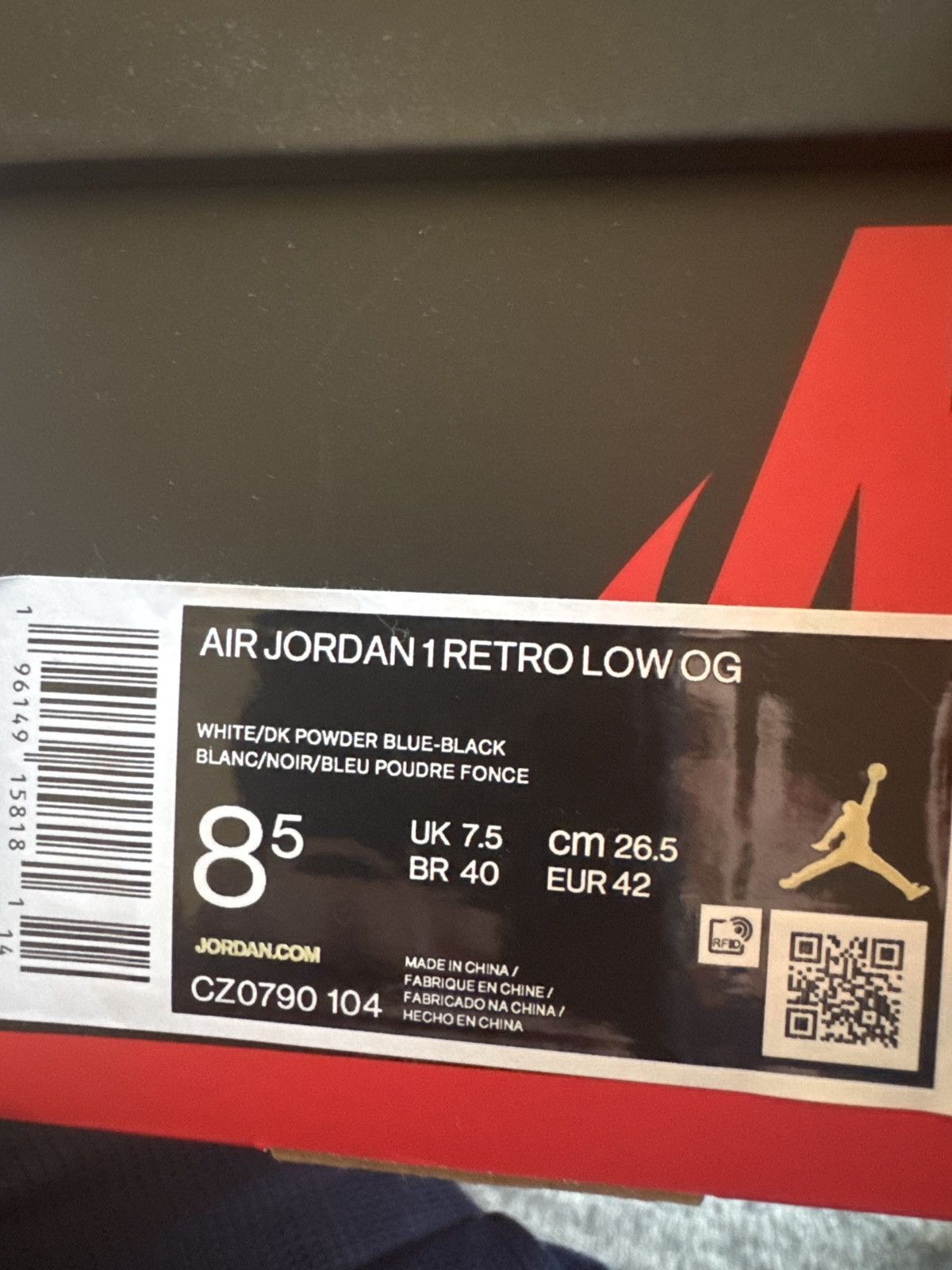 Jordan Brand Air Jordan 1 Retro Low OG ‘UNC’ Size US 8.5 / EU 41-42 - 3 Thumbnail