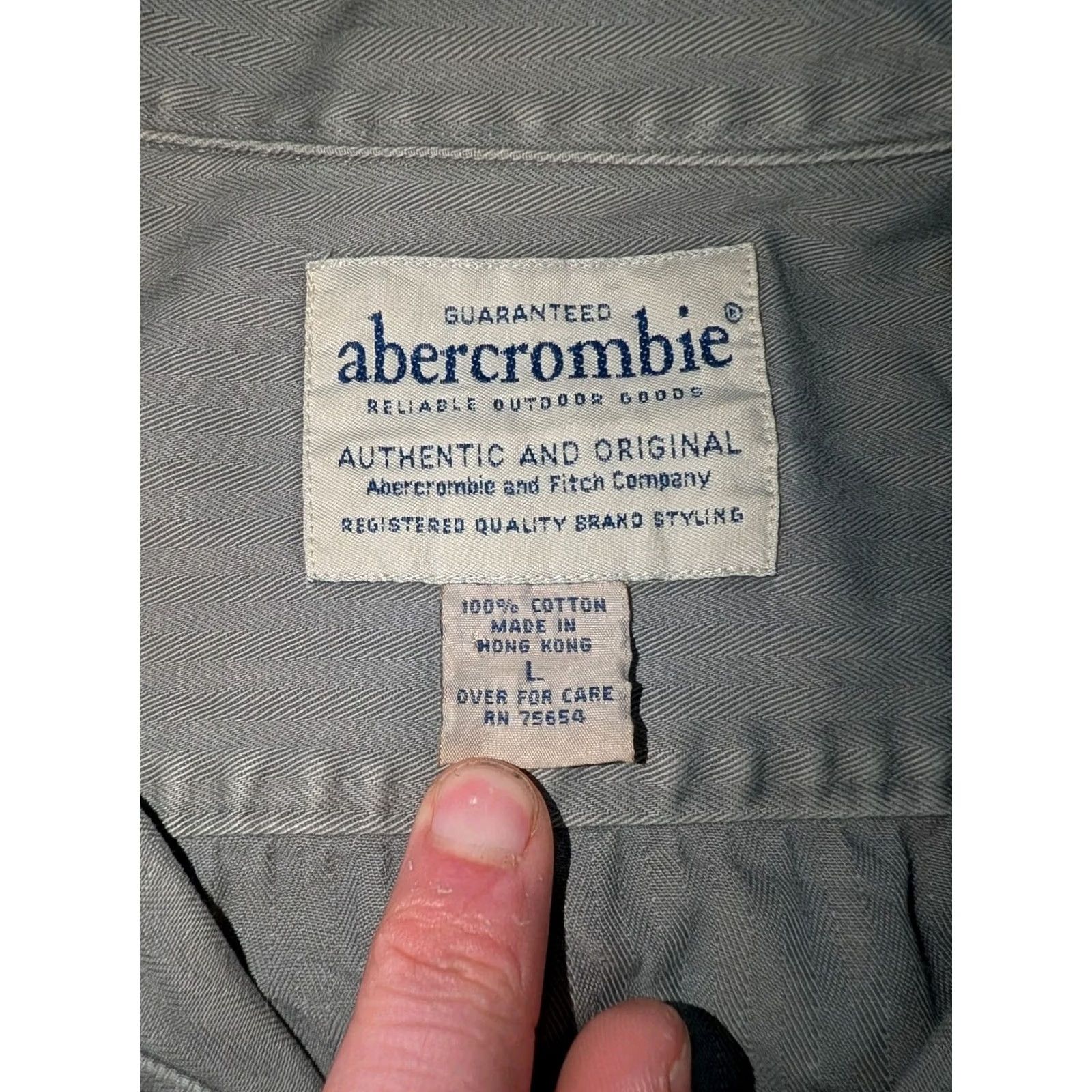 Abercrombie & Fitch VINTAGE Abercrombie & Fitch Shirt Men’s Size LG Button Up Casual Workwear 80s Gray Cotton Polyester Heavyweight Size US L / EU 52-54 / 3 - 2 Thumbnail