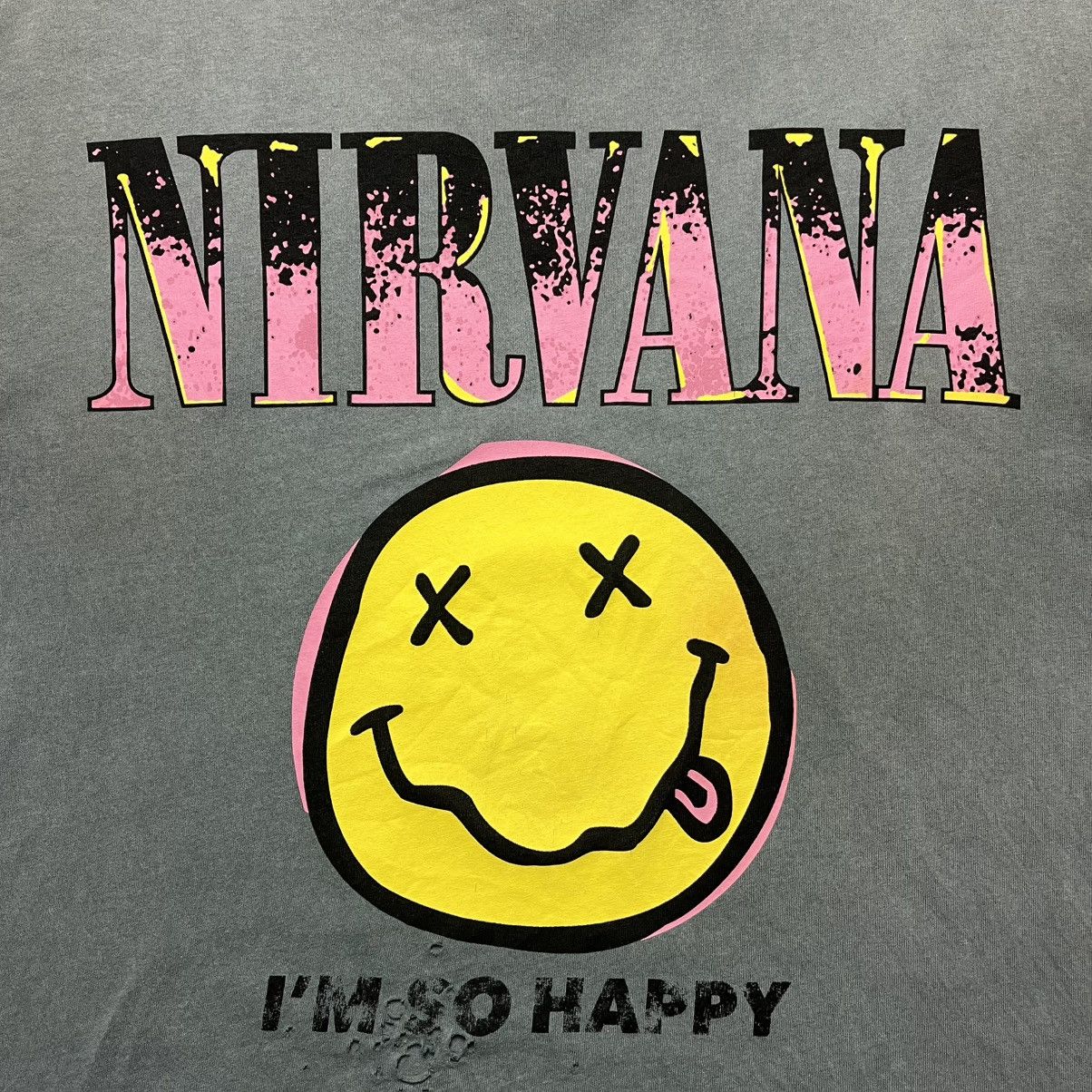 Band Tees × Nirvana Vintage Nirvana Smiley Face Tee Distressed Rock Band Size M / US 6-8 / IT 42-44 - 3 Thumbnail