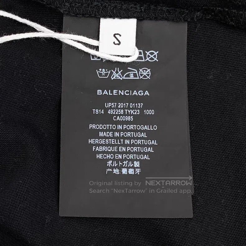 Balenciaga Balenciaga Black logo letter print cotton crew neck short- Size US S / EU 44-46 / 1 - 7 Thumbnail