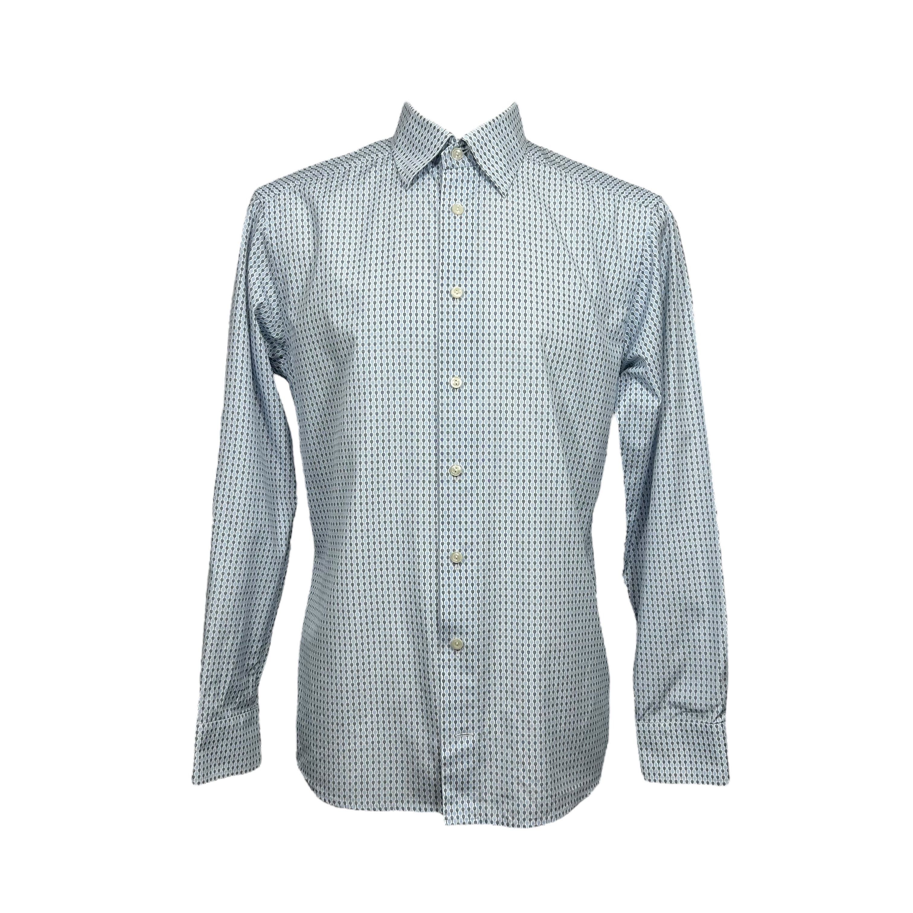 Eton Eton Slim Fit Poplin Blue Tennis Racquet Shirt 40 15 3/4 Size 40R - 1 Thumbnail