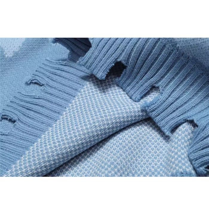 Japanese Brand × Vintage Cloudy Graphic Knit Sweater Size US L / EU 52-54 / 3 - 5 Thumbnail