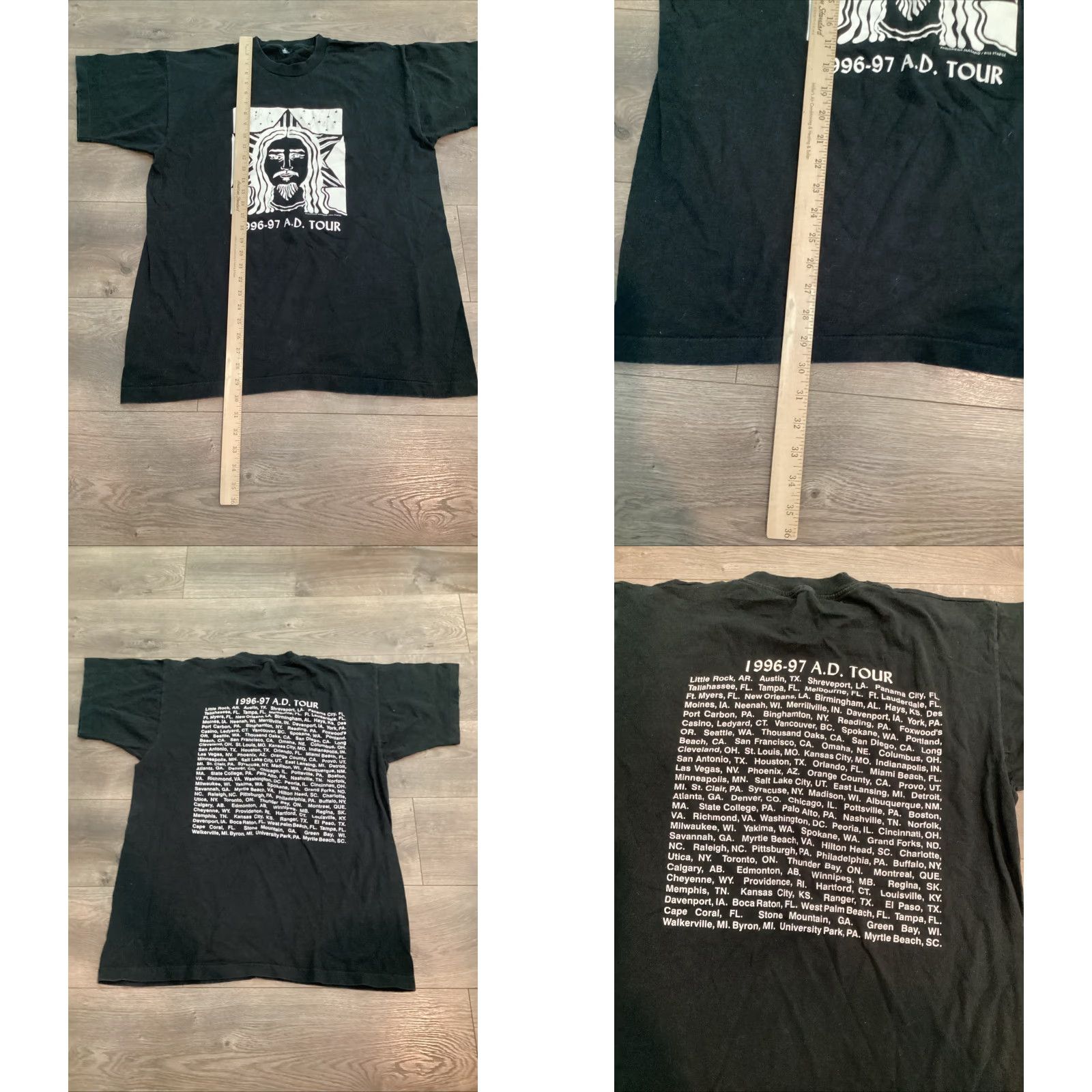 Fruit Of The Loom VINTAGE Jesus A.D. Tour Shirt Fruit of the Loom T-Shirt Black Solid 90s Single Stitch Adult XL Mens Size US L / EU 52-54 / 3 - 8 Thumbnail