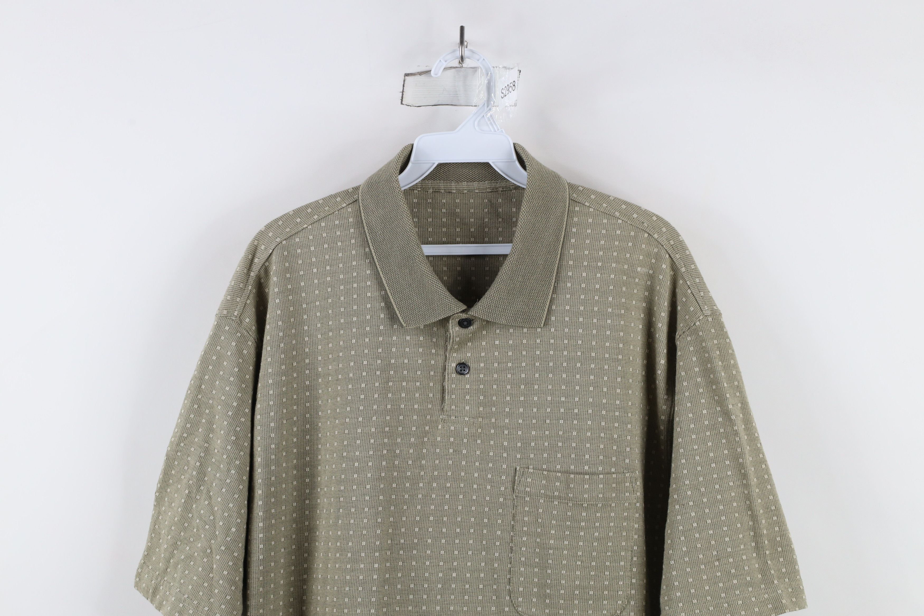 Vintage Vintage 90s Streetwear Geometric Collared Polo Shirt Green Size US XL / EU 56 / 4 - 2 Thumbnail