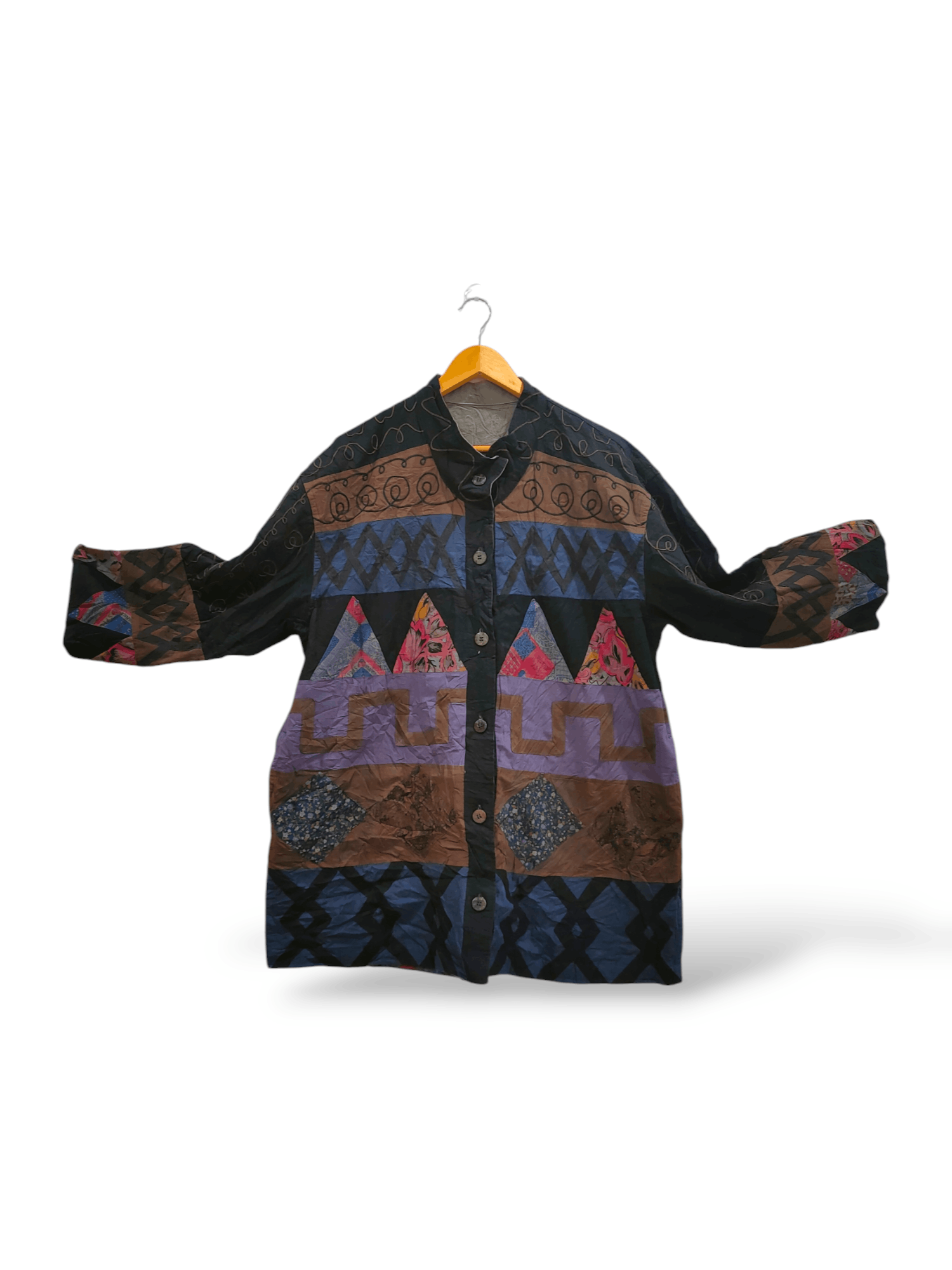 Japanese Brand Japanese Patchwork Button Up Jacket Size US L / EU 52-54 / 3 - 8 Thumbnail