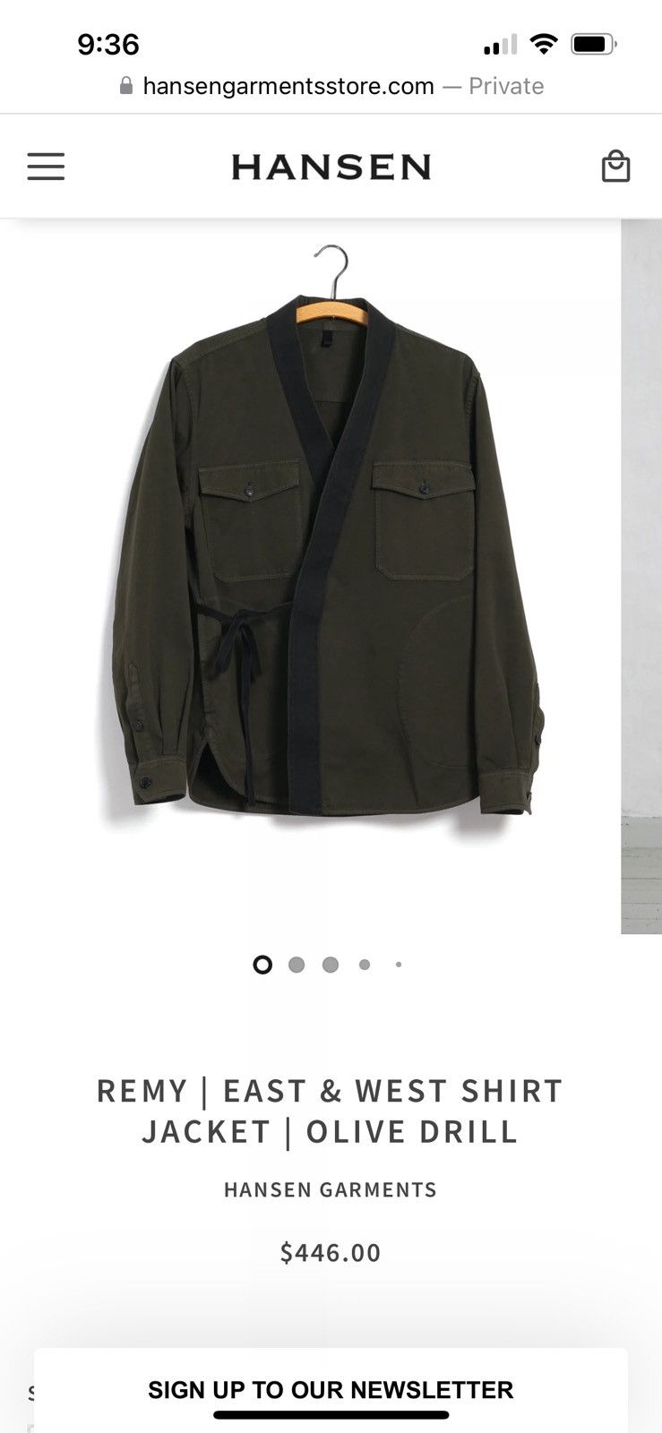 HANSEN Garments Hansen Garments REMY, East & West Shirt Jacket, Olive Drill Size US L / EU 52-54 / 3 - 4 Thumbnail